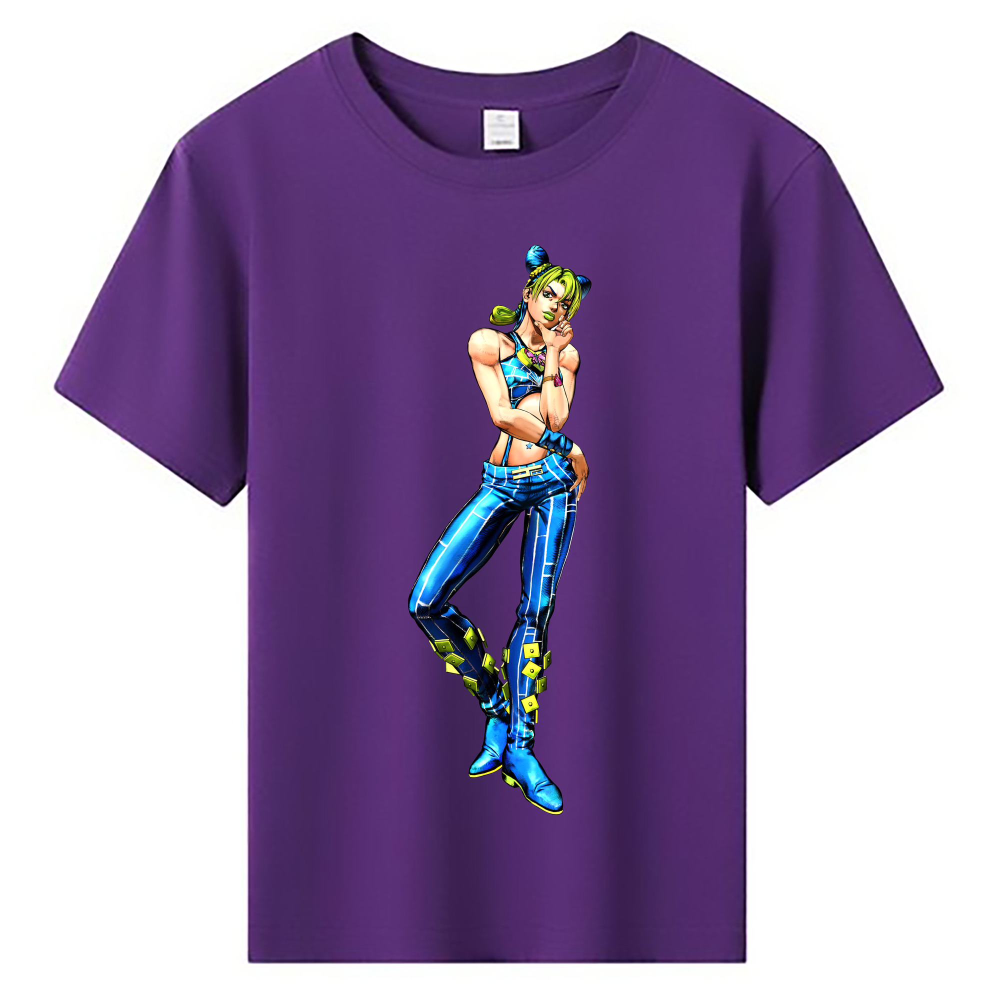 （画像用） "ジョジョの奇妙な冒険 くうじょう ジョリーン JoJo's Bizarre Adventure Jolyne Cujoh " 綿100％キッズTシャツ（フロントプリント）