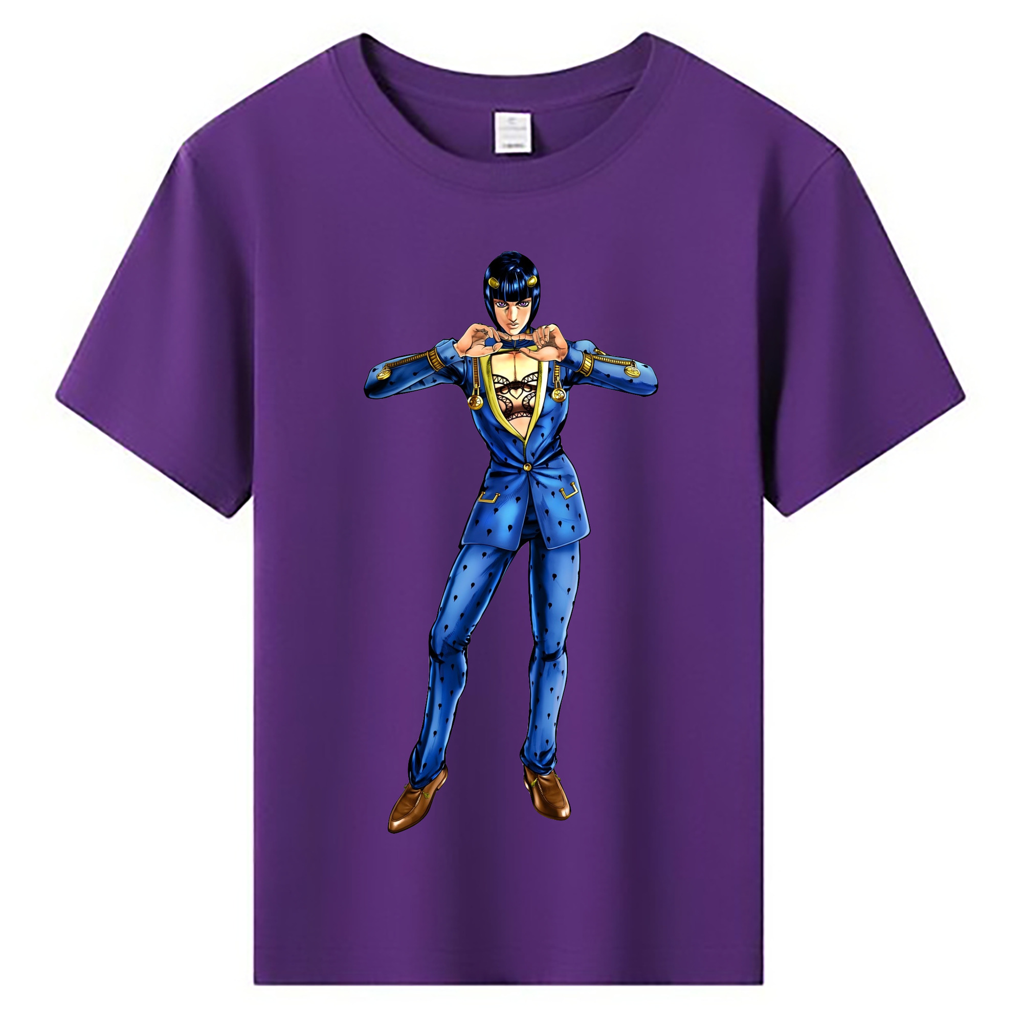 （画像用） ジョジョの奇妙な冒険 ブローノ?ブチャラティ JoJo's Bizarre Adventure Bruno Bucciarati 綿100％キッズTシャツ（フロントプリント）