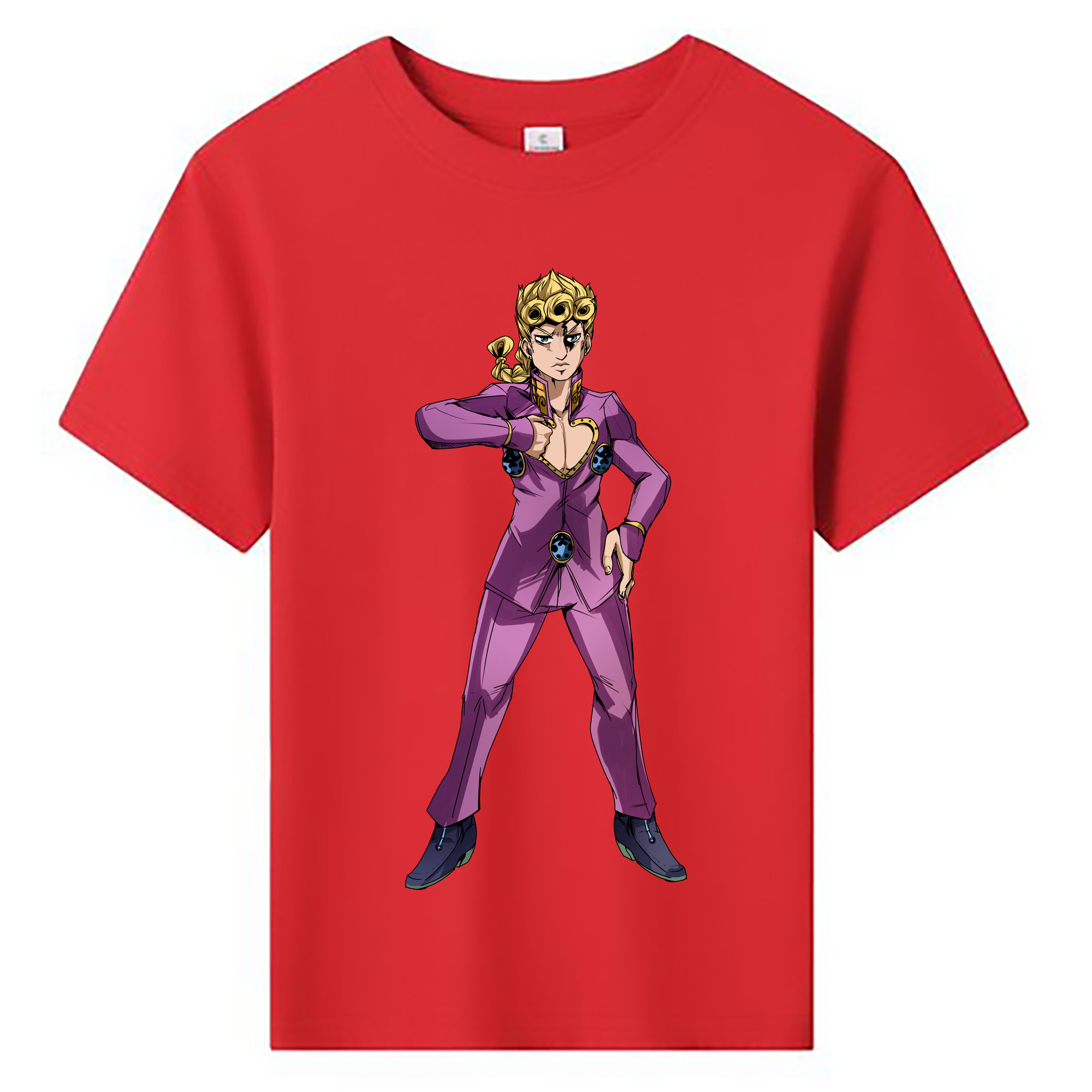 （画像用） ジョジョの奇妙な冒険 ジョルノ?ジョバァーナ JoJo's Bizarre Adventure Giorno Giovanna 綿100％キッズTシャツ（フロントプリント）