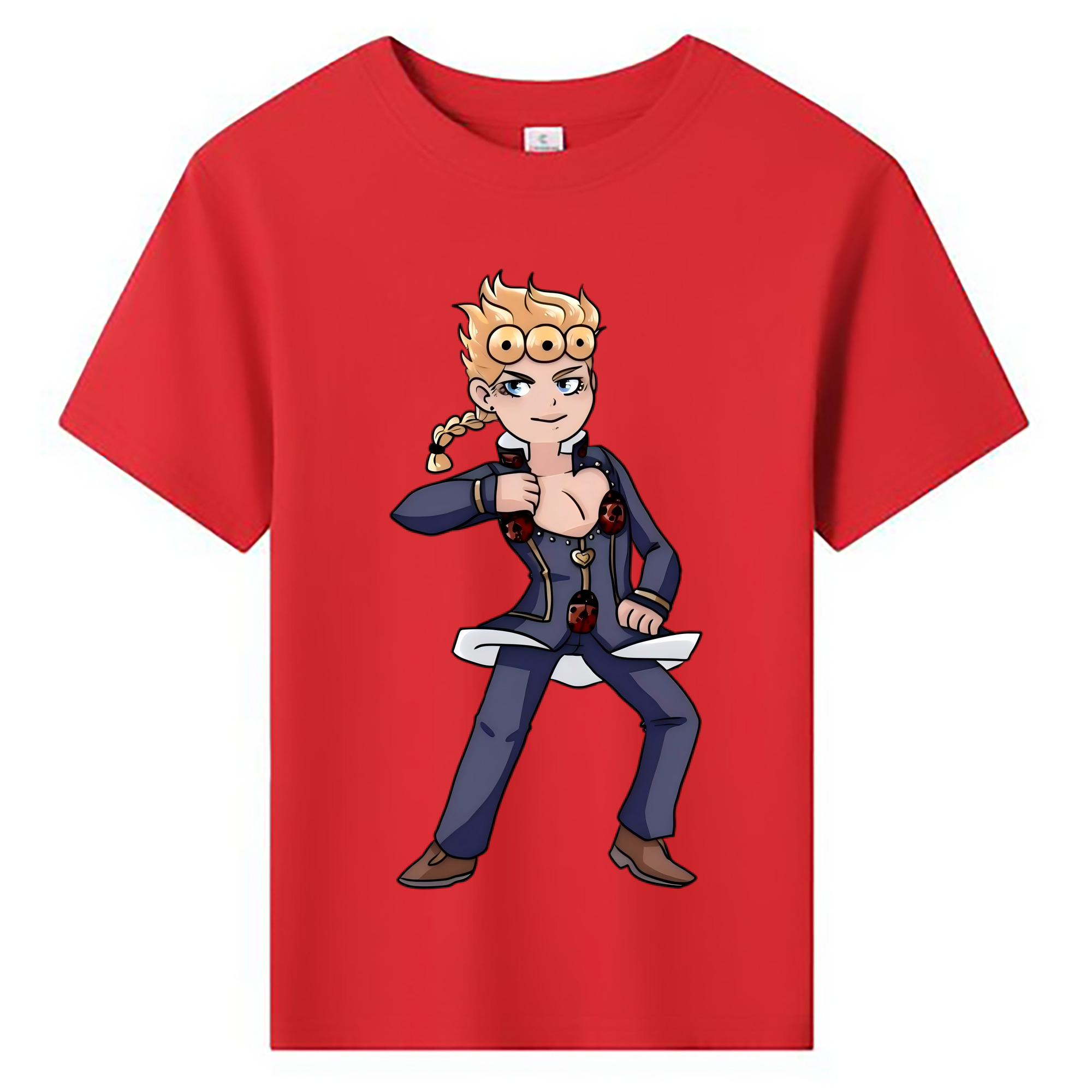 （画像用） ジョジョの奇妙な冒険 ジョルノ?ジョバァーナ JoJo's Bizarre Adventure Giorno Giovanna 綿100％キッズTシャツ（フロントプリント）