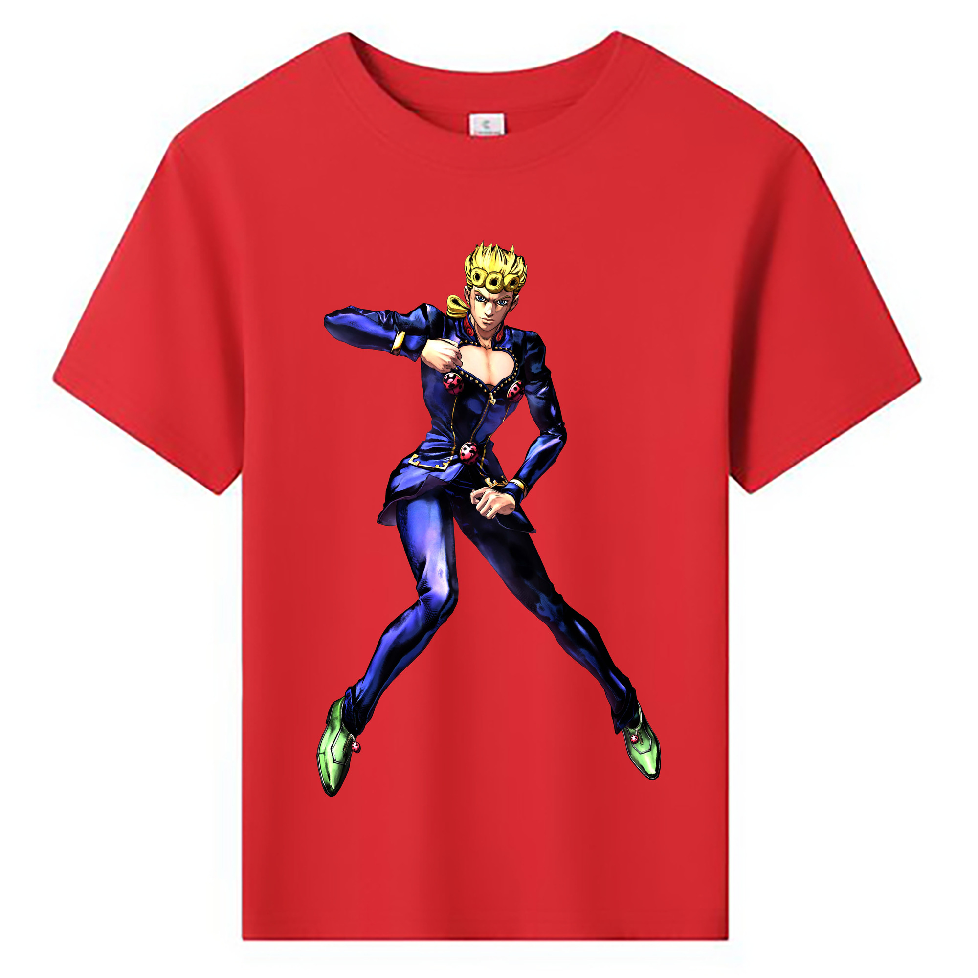 （画像用） ジョジョの奇妙な冒険 ジョルノ?ジョバァーナ JoJo's Bizarre Adventure Giorno Giovanna 綿100％キッズTシャツ（フロントプリント）