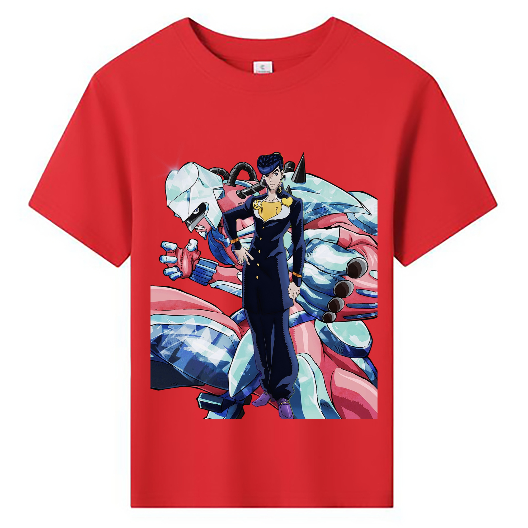 （画像用） ジョジョの奇妙な冒険 ひがしかた じょうすけ JoJo's Bizarre Adventure Higashikata Josuke 綿100％キッズTシャツ（フロントプリント）