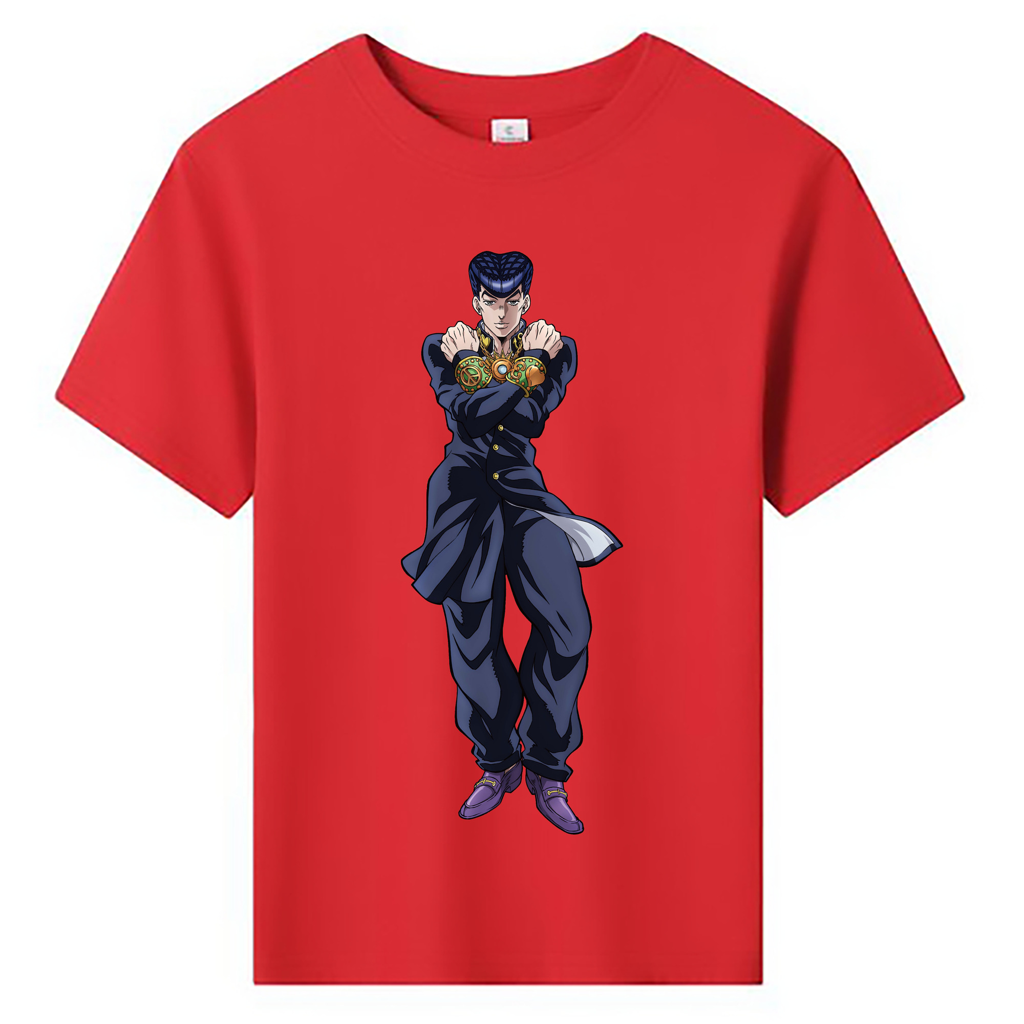 （画像用） ジョジョの奇妙な冒険 ひがしかた じょうすけ JoJo's Bizarre Adventure Higashikata Josuke 綿100％キッズTシャツ（フロントプリント）