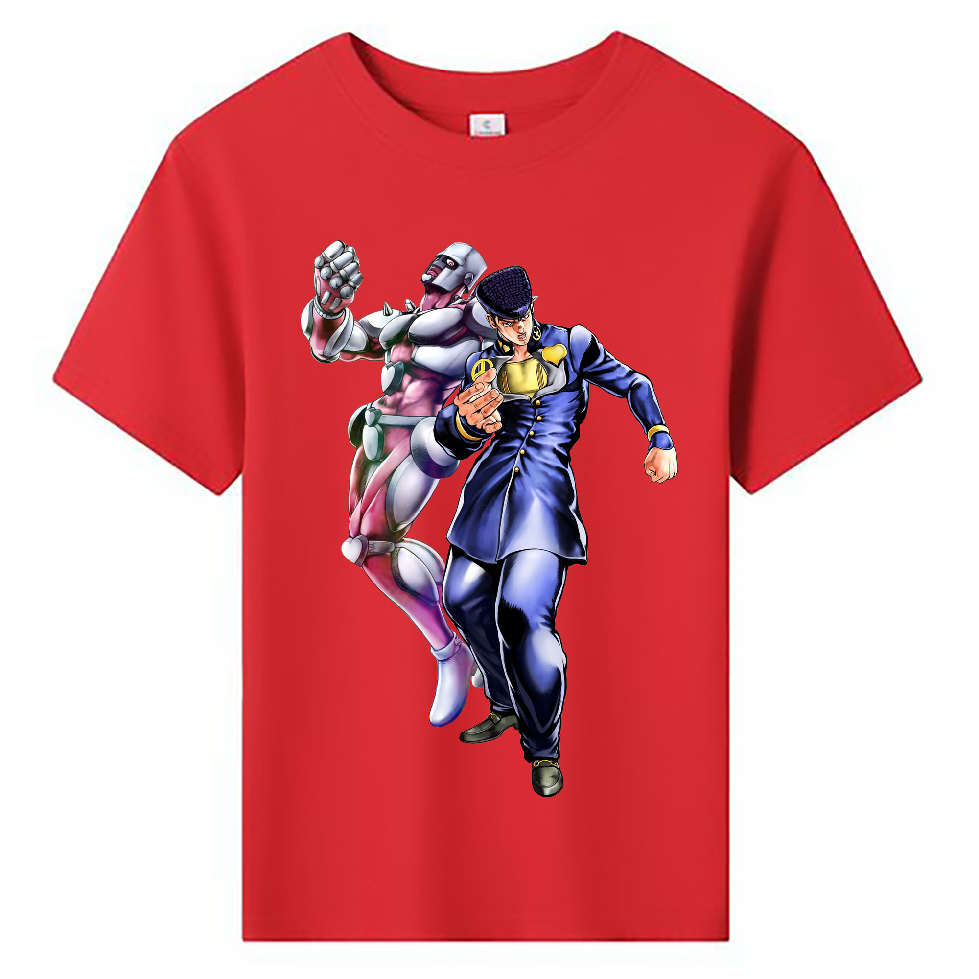 （画像用） ジョジョの奇妙な冒険 ひがしかた じょうすけ JoJo's Bizarre Adventure Higashikata Josuke 綿100％キッズTシャツ（フロントプリント）