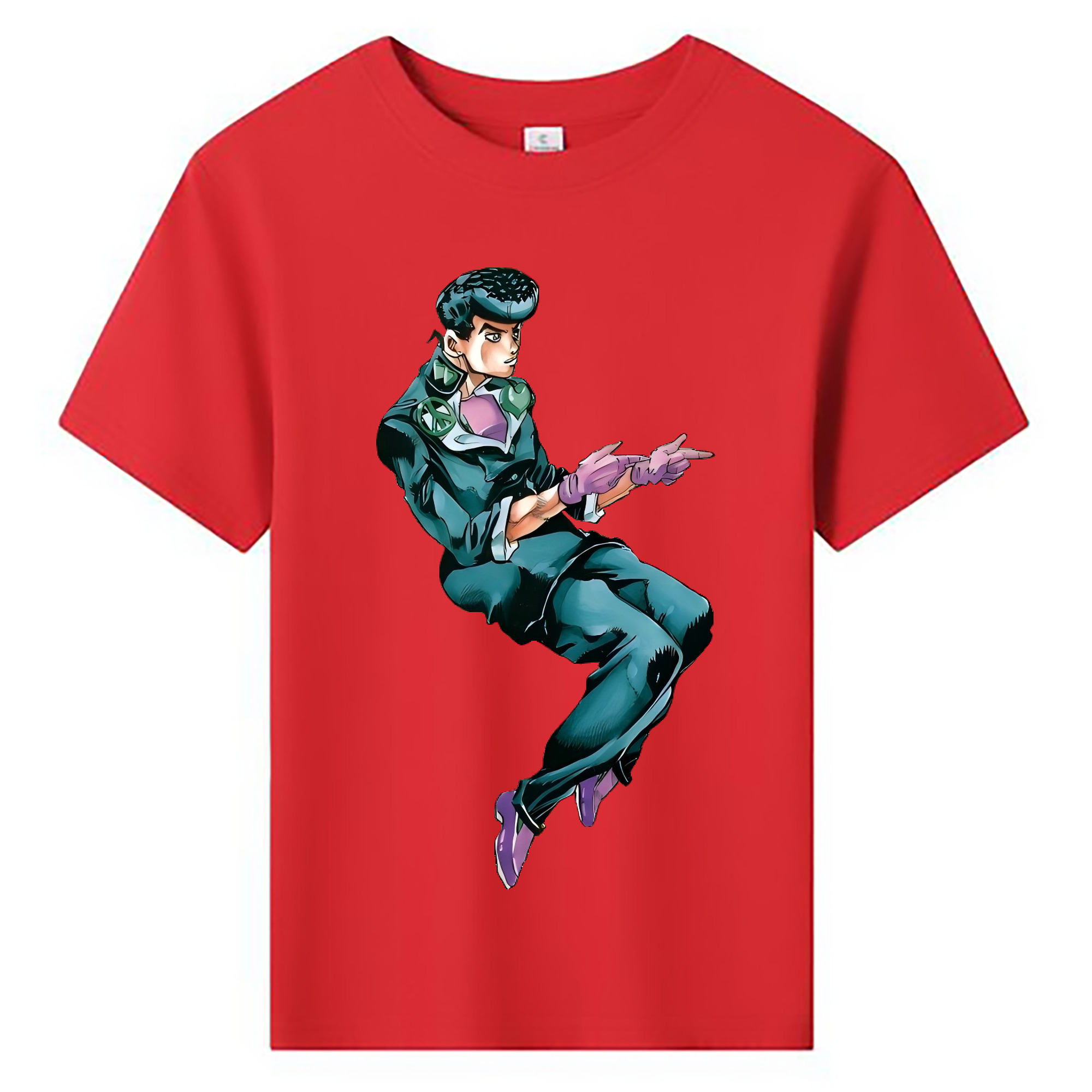 （画像用） ジョジョの奇妙な冒険 ひがしかた じょうすけ JoJo's Bizarre Adventure Higashikata Josuke 綿100％キッズTシャツ（フロントプリント）