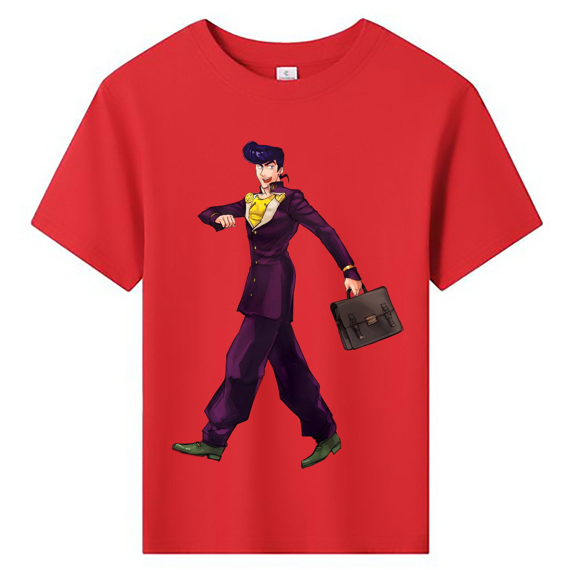 （画像用） ジョジョの奇妙な冒険 ひがしかた じょうすけ JoJo's Bizarre Adventure Higashikata Josuke 綿100％キッズTシャツ（フロントプリント）