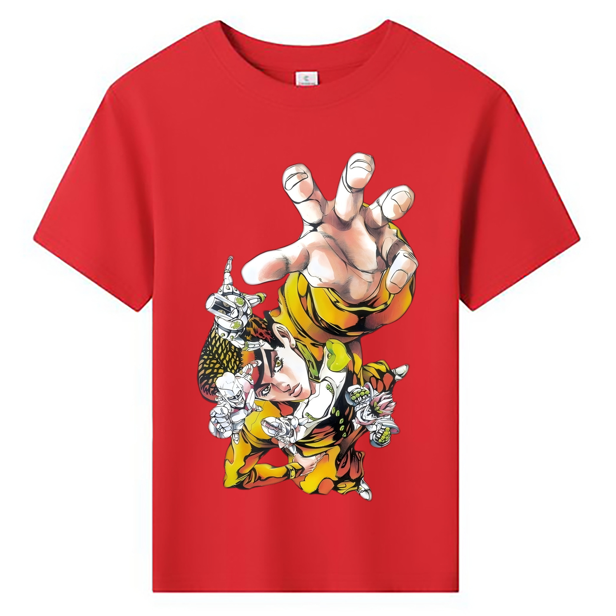 （画像用） ジョジョの奇妙な冒険 ひがしかた じょうすけ JoJo's Bizarre Adventure Higashikata Josuke 綿100％キッズTシャツ（フロントプリント）