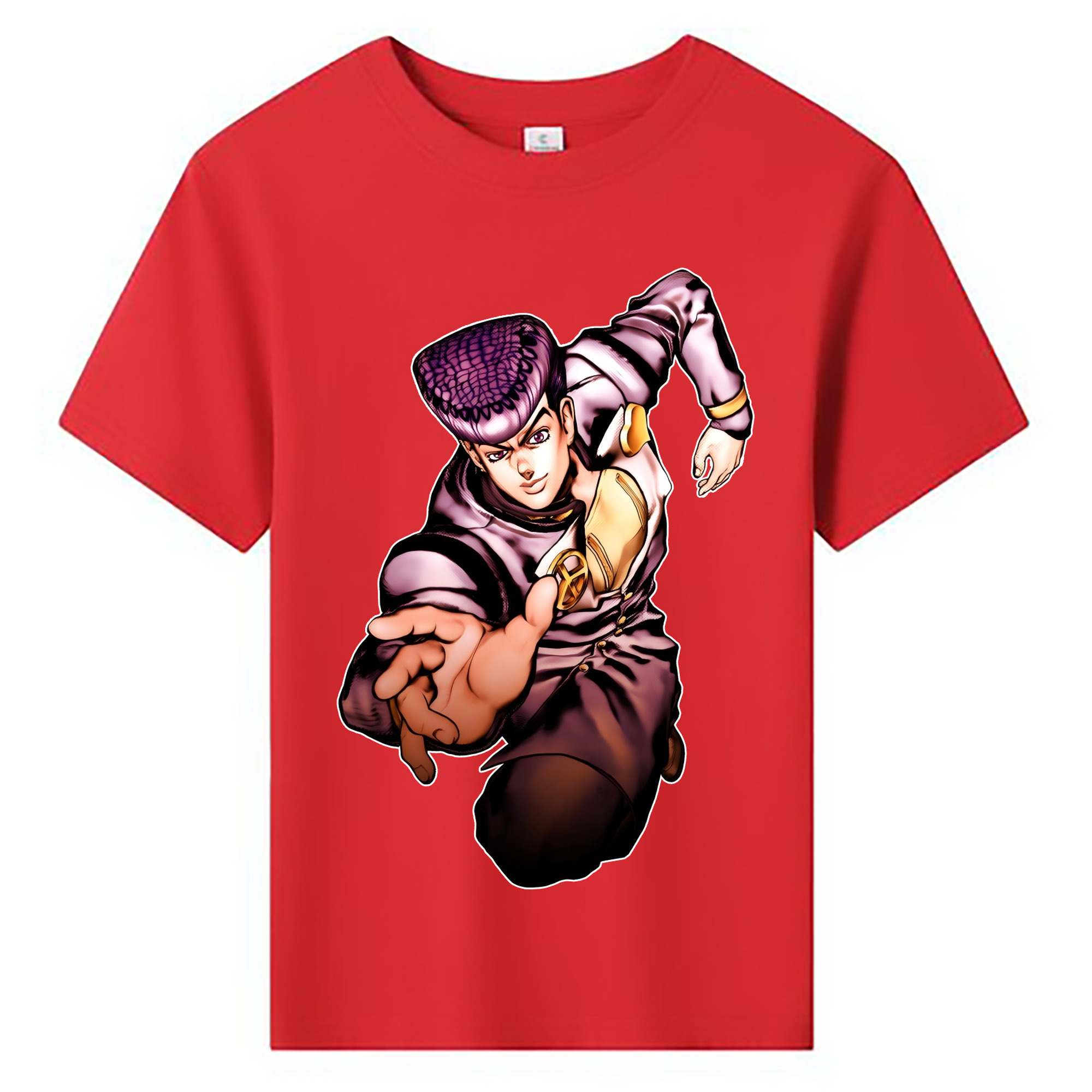 （画像用） ジョジョの奇妙な冒険 ひがしかた じょうすけ JoJo's Bizarre Adventure Higashikata Josuke 綿100％キッズTシャツ（フロントプリント）