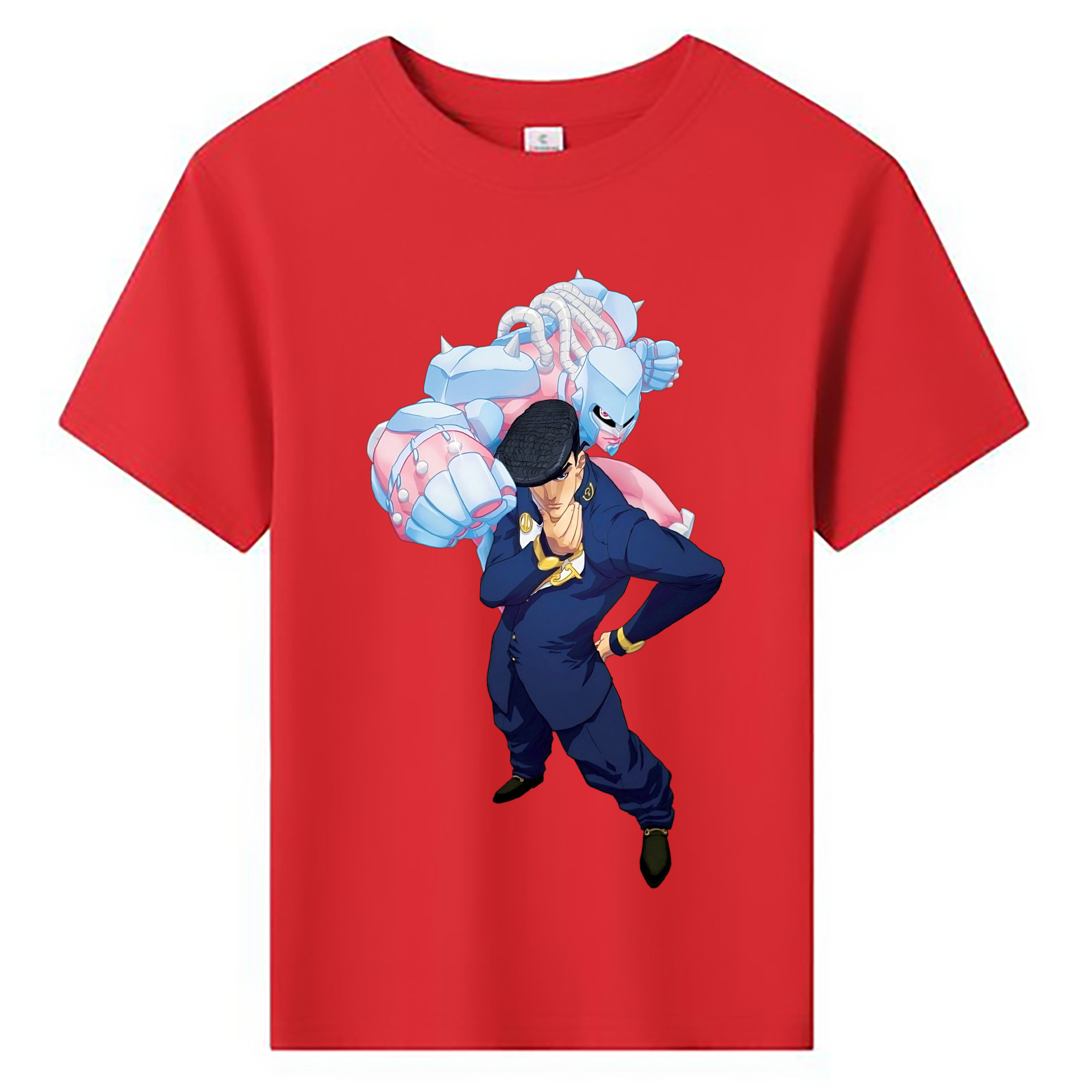 （画像用） ジョジョの奇妙な冒険 ひがしかた じょうすけ JoJo's Bizarre Adventure Higashikata Josuke 綿100％キッズTシャツ（フロントプリント）