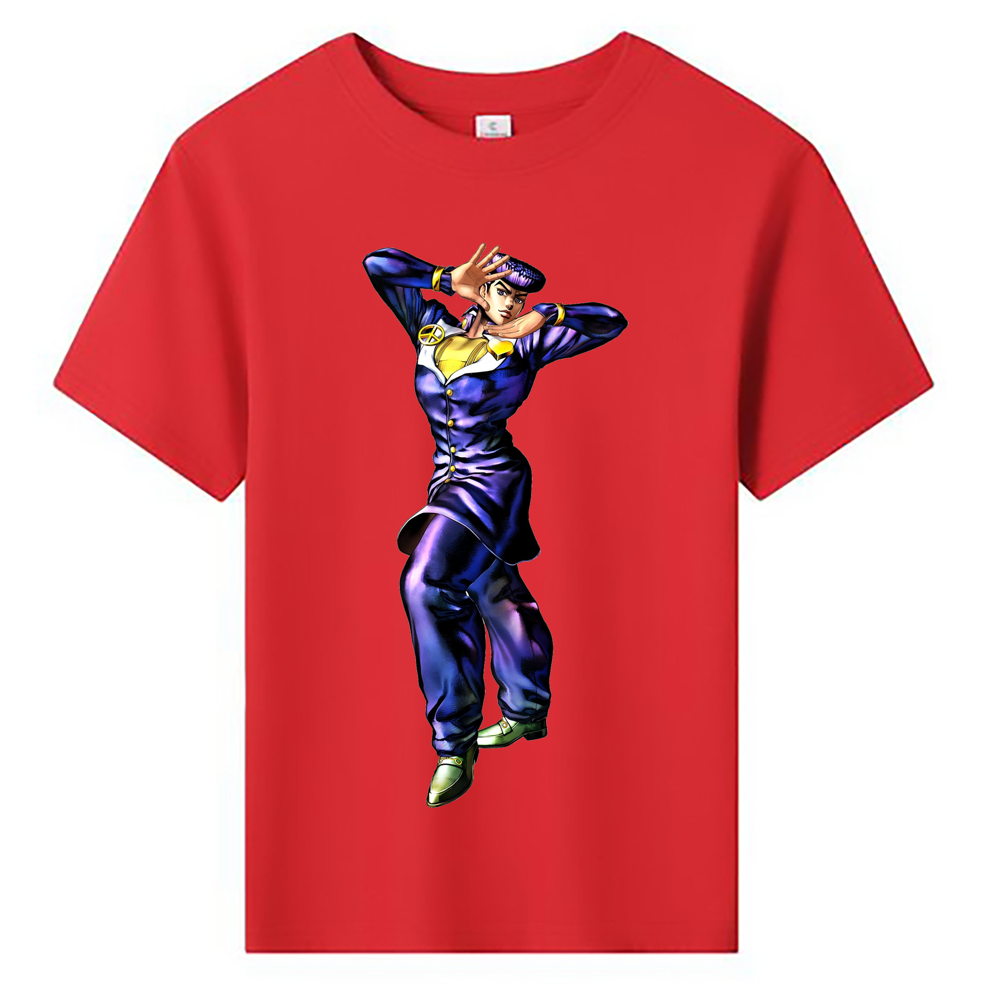 （画像用） ジョジョの奇妙な冒険 ひがしかた じょうすけ JoJo's Bizarre Adventure Higashikata Josuke 綿100％キッズTシャツ（フロントプリント）