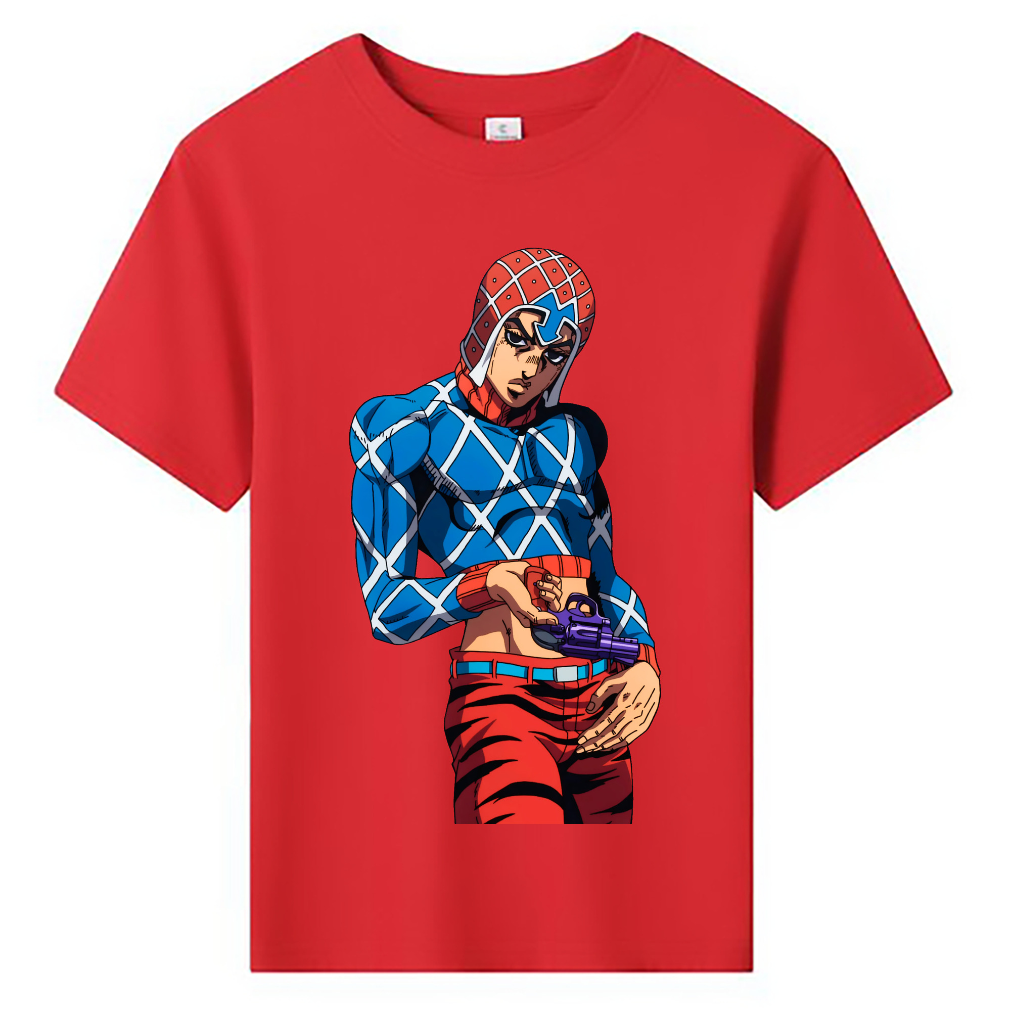 （画像用） ジョジョの奇妙な冒険 グイード?ミスタ JoJo's Bizarre Adventure Guido Mista 綿100％キッズTシャツ（フロントプリント）