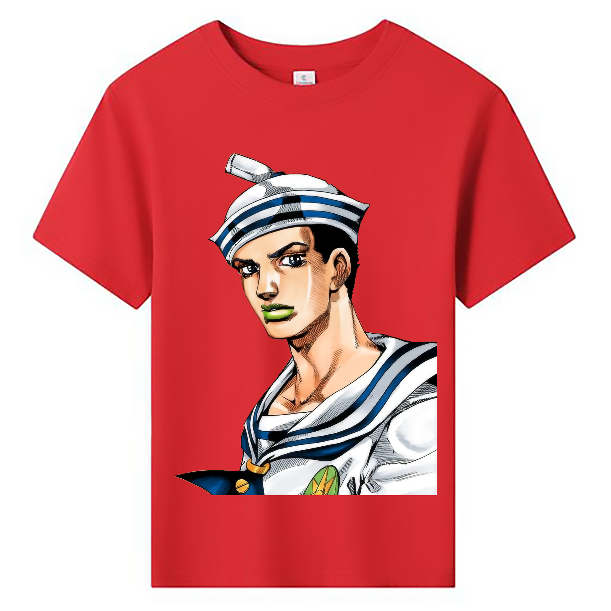 （画像用） ジョジョの奇妙な冒険 東方定助 JoJo's Bizarre Adventure Higashikata Josuke 綿100％キッズTシャツ（フロントプリント）