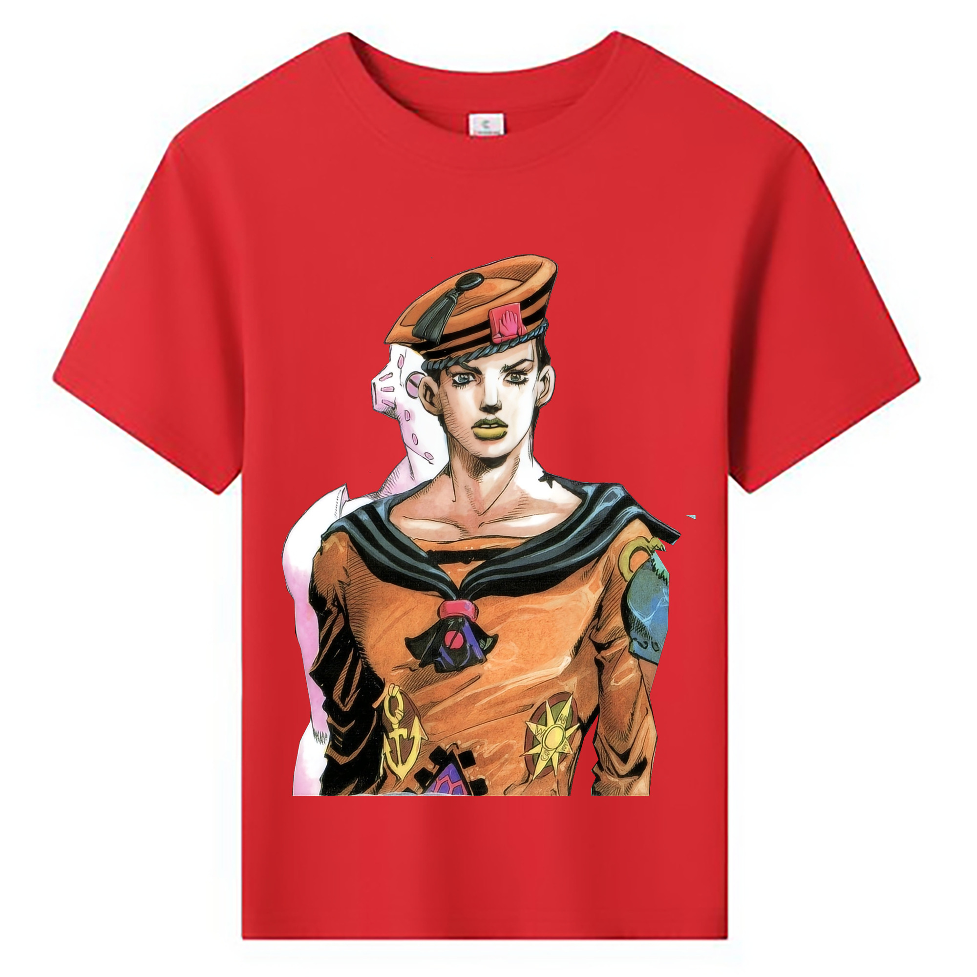 （画像用） ジョジョの奇妙な冒険 東方定助 JoJo's Bizarre Adventure Higashikata Josuke 綿100％キッズTシャツ（フロントプリント）