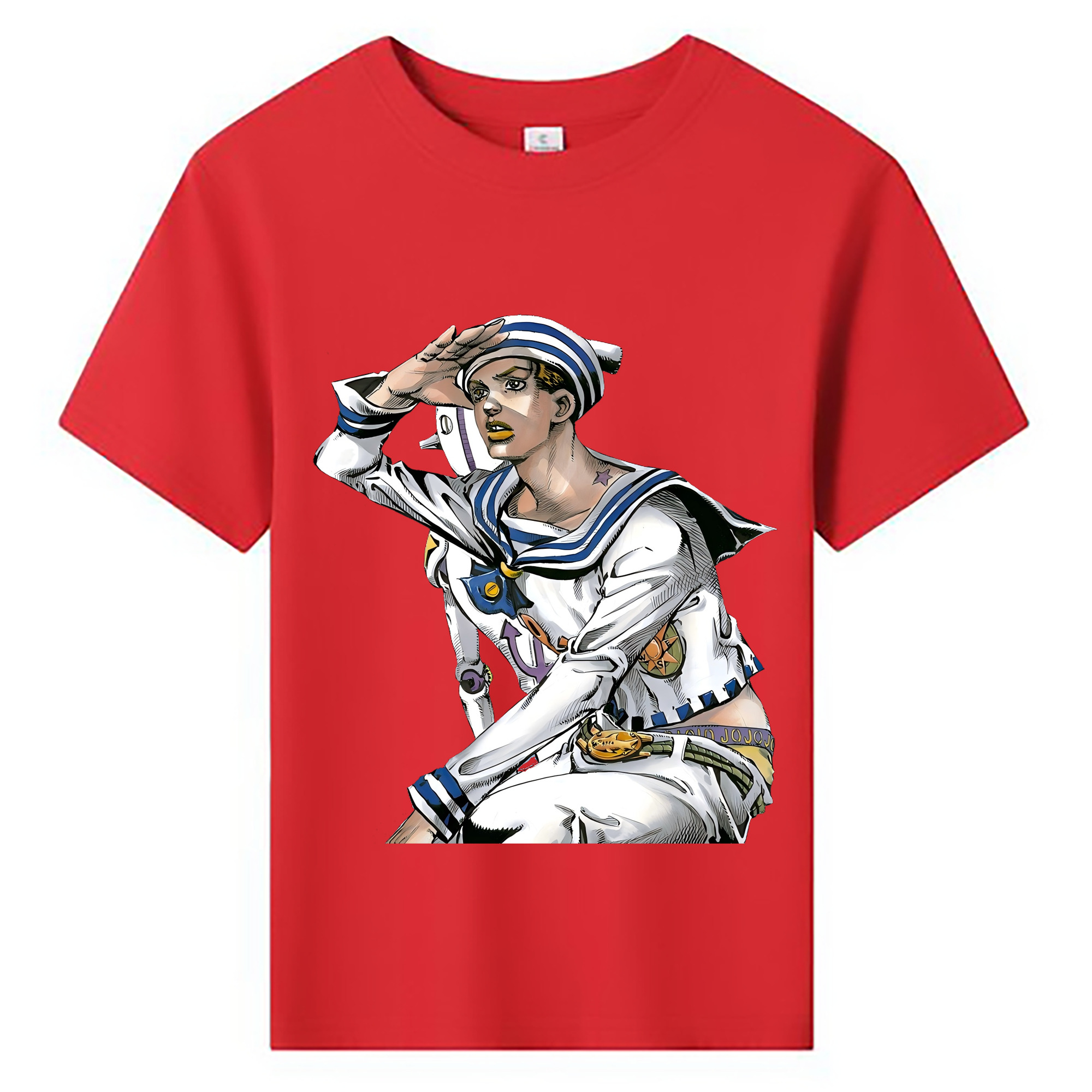 （画像用） ジョジョの奇妙な冒険 東方定助 JoJo's Bizarre Adventure Higashikata Josuke 綿100％キッズTシャツ（フロントプリント）