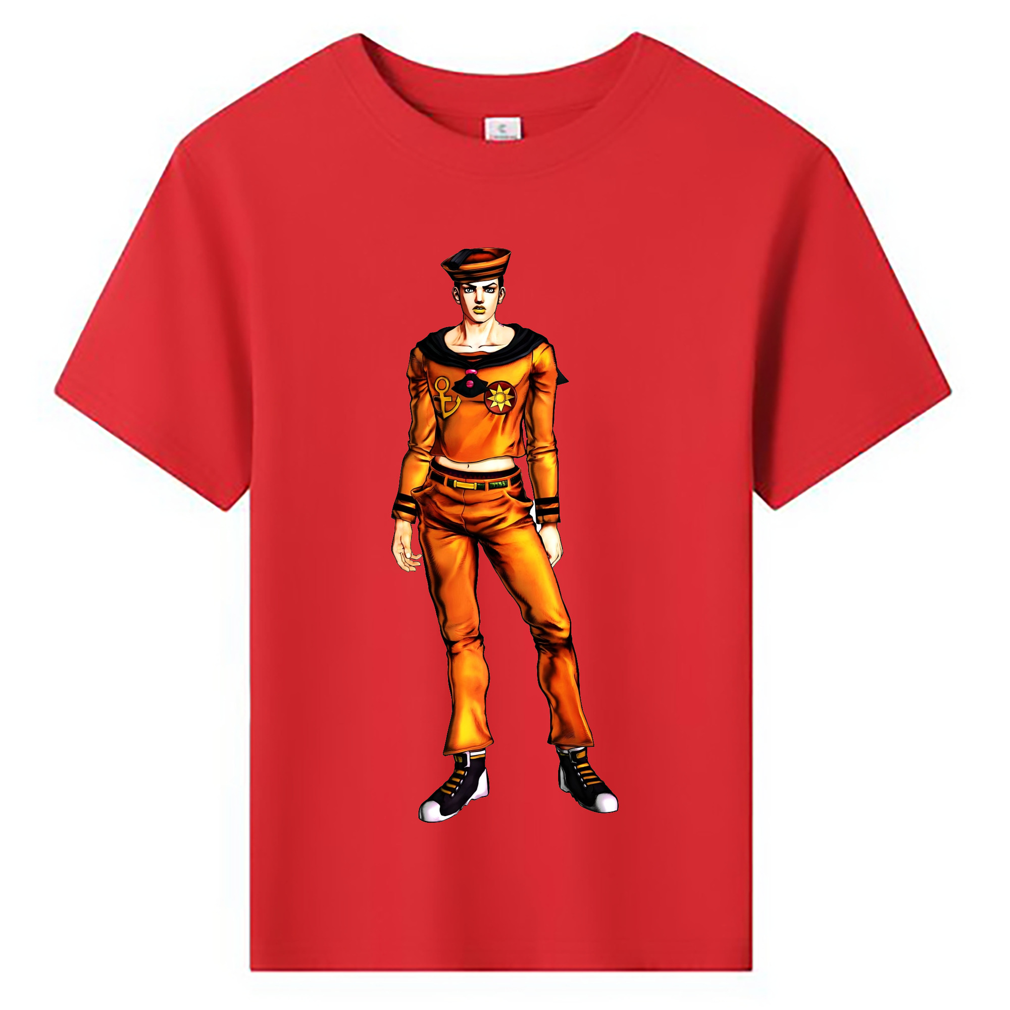 （画像用） ジョジョの奇妙な冒険 東方定助 JoJo's Bizarre Adventure Higashikata Josuke 綿100％キッズTシャツ（フロントプリント）