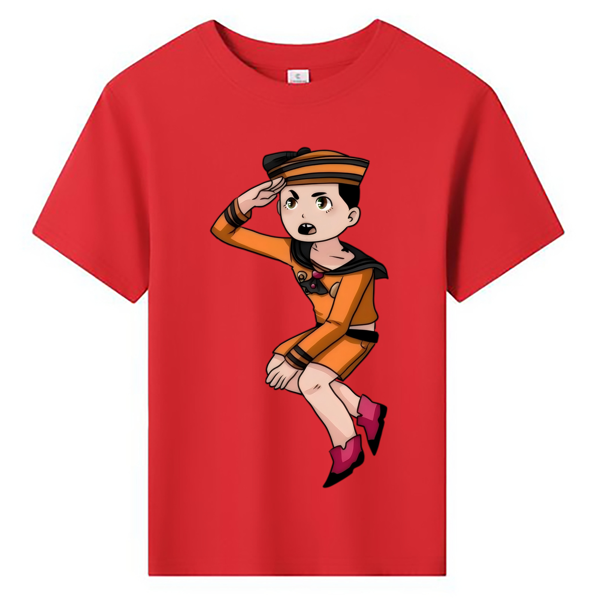 （画像用） ジョジョの奇妙な冒険 東方定助 JoJo's Bizarre Adventure Higashikata Josuke 綿100％キッズTシャツ（フロントプリント）