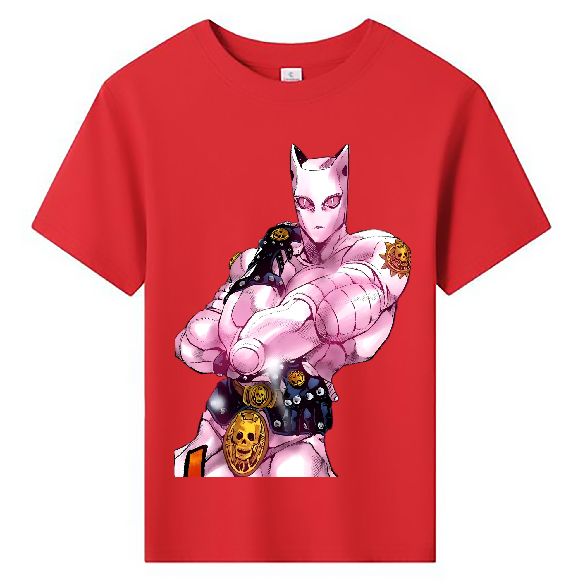 （画像用） ジョジョの奇妙な冒険 きら よしかげ JoJo's Bizarre Adventure Kira Yoshikage 綿100％キッズTシャツ（フロントプリント）