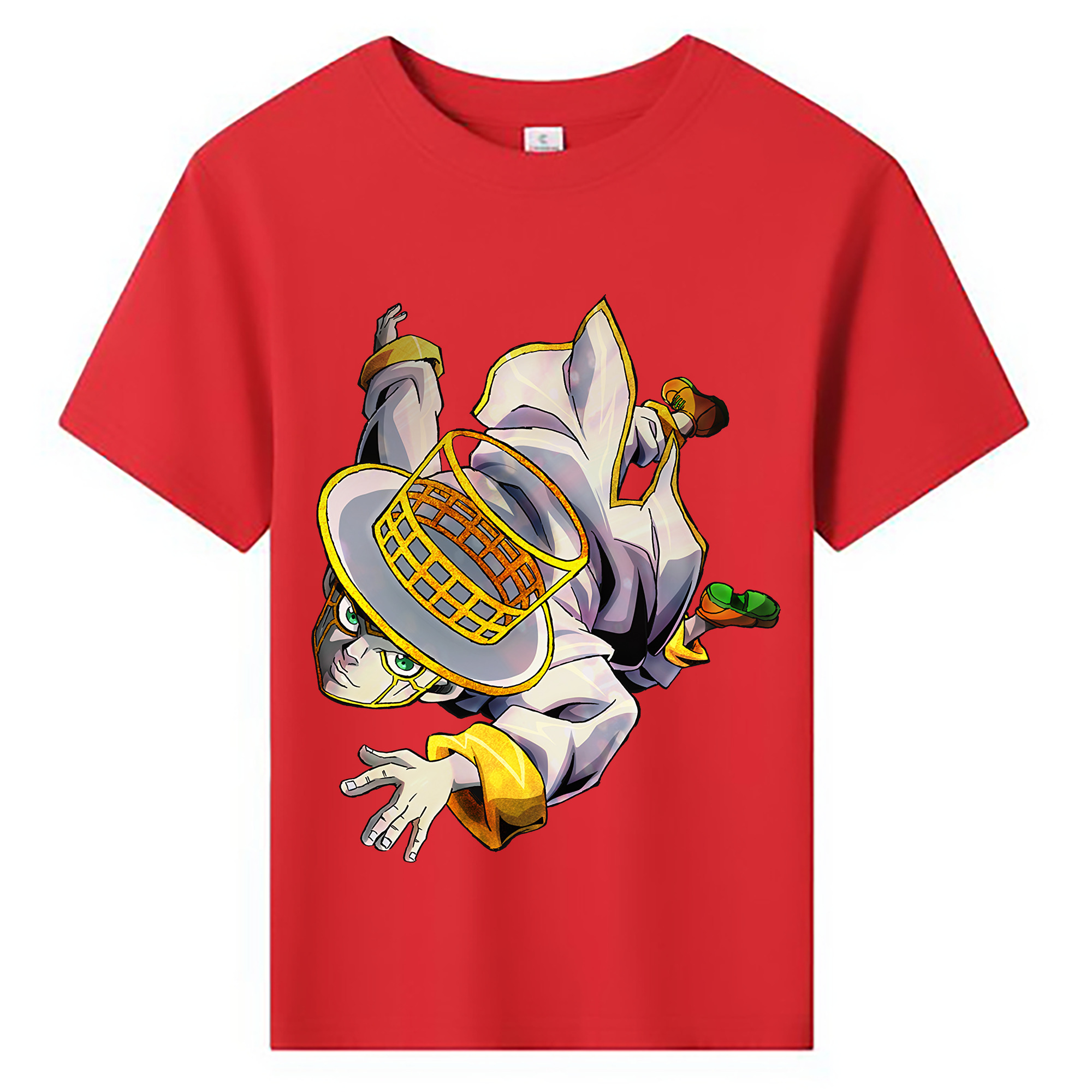 （画像用） ジョジョの奇妙な冒険 岸辺 露伴（きしべ ろはん） JoJo's Bizarre Adventure Rohan Kishibe 綿100％キッズTシャツ（フロントプリント）