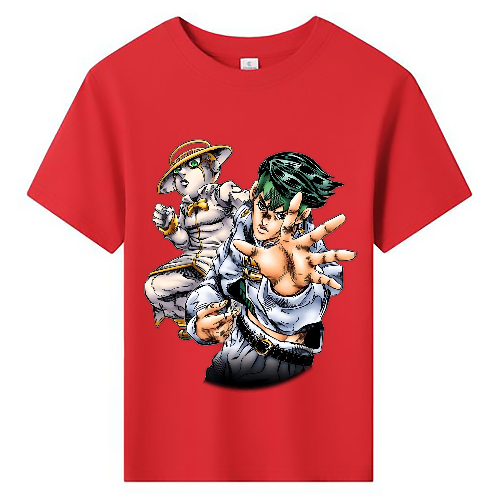 （画像用） ジョジョの奇妙な冒険 岸辺 露伴（きしべ ろはん） JoJo's Bizarre Adventure Rohan Kishibe 綿100％キッズTシャツ（フロントプリント）