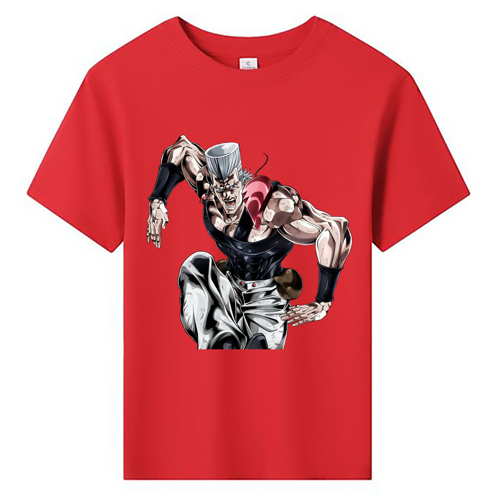 （画像用） ジョジョの奇妙な冒険 ジャン＝ピエール?ポルナレフ JoJo's Bizarre Adventure Jan Pierre Polnareff 綿100％キッズTシャツ（フロントプリント）