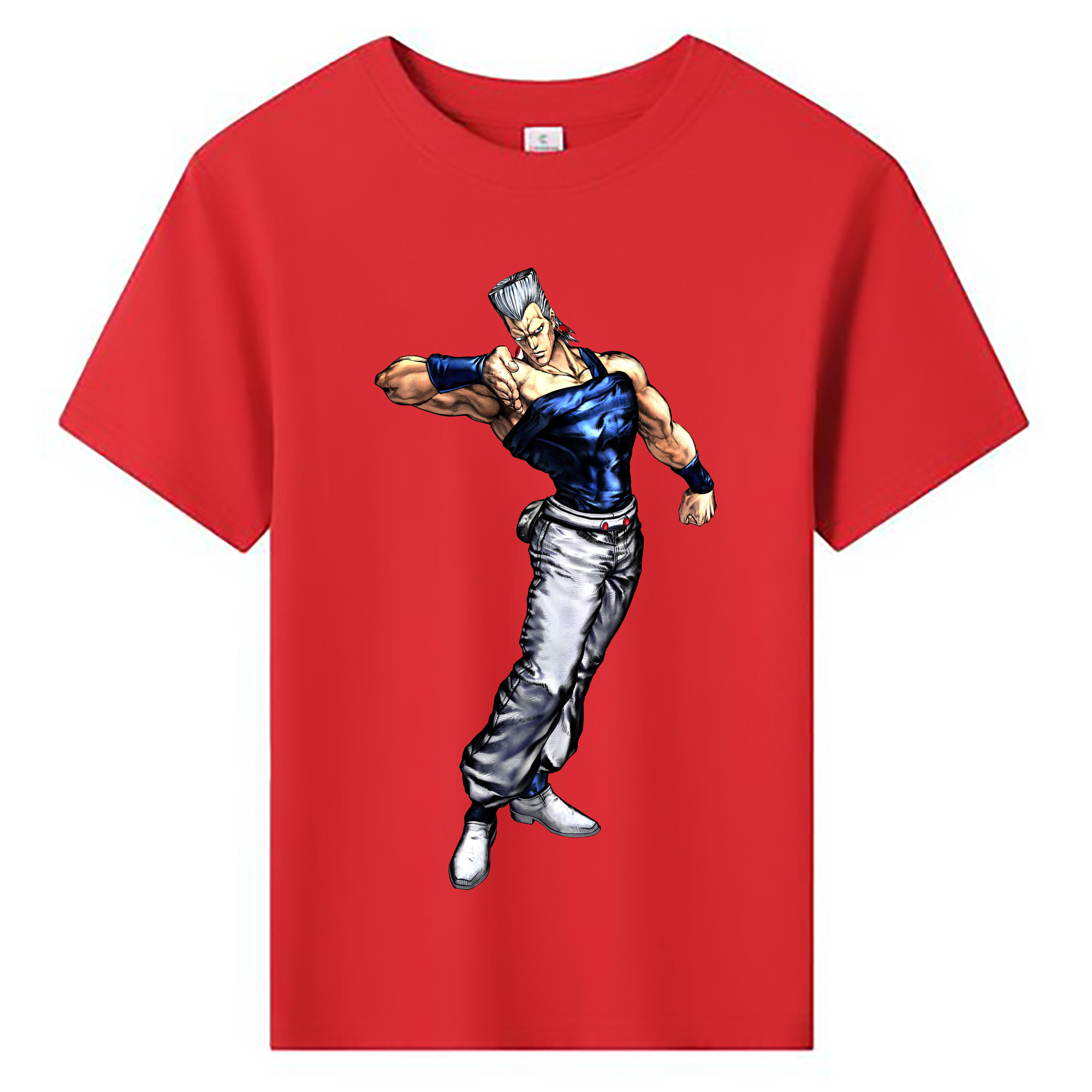 （画像用） ジョジョの奇妙な冒険 ジャン＝ピエール?ポルナレフ JoJo's Bizarre Adventure Jan Pierre Polnareff 綿100％キッズTシャツ（フロントプリント）