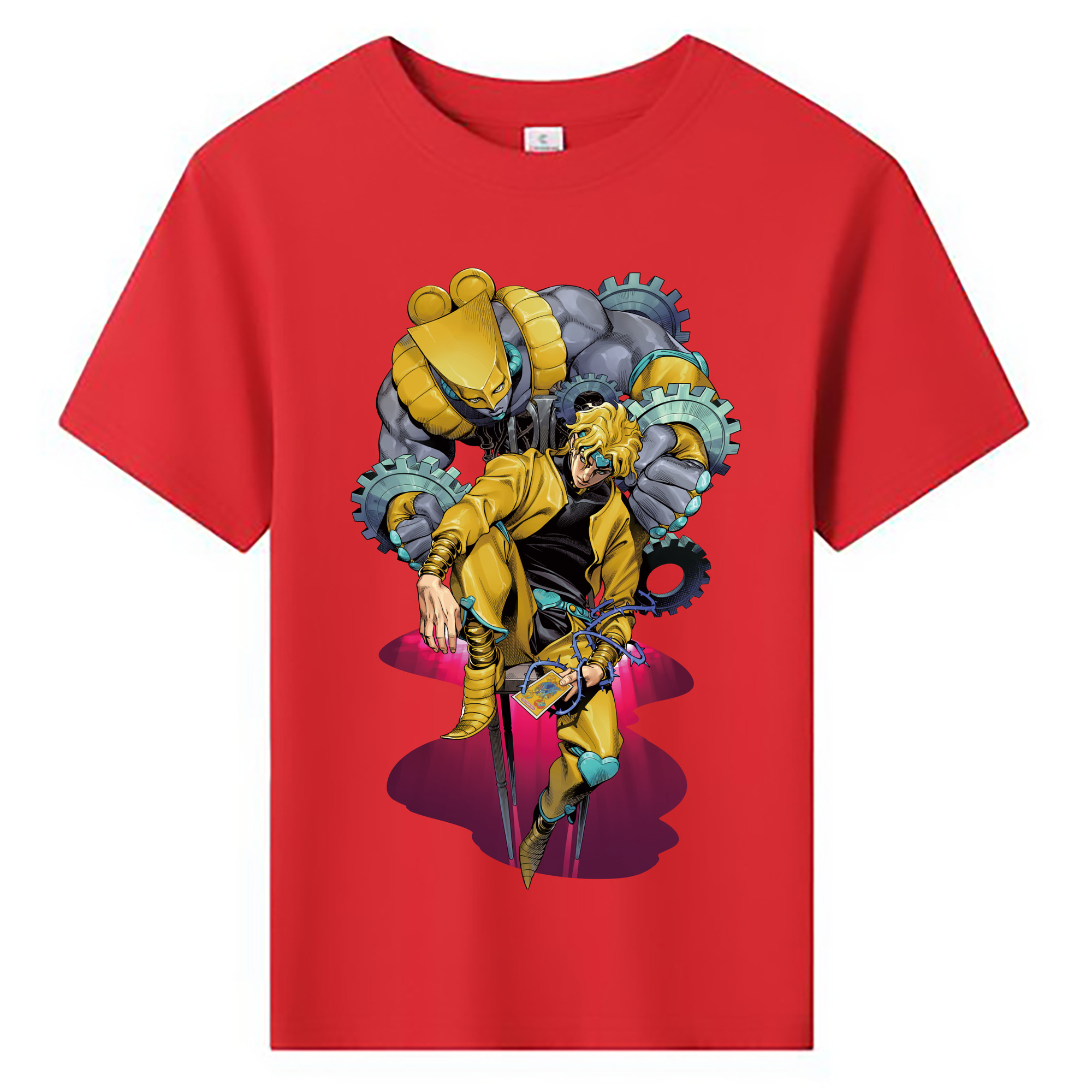 （画像用） ジョジョの奇妙な冒険 ディオ?ブランドー JoJo's Bizarre Adventure Dio Brando 綿100％キッズTシャツ（フロントプリント）