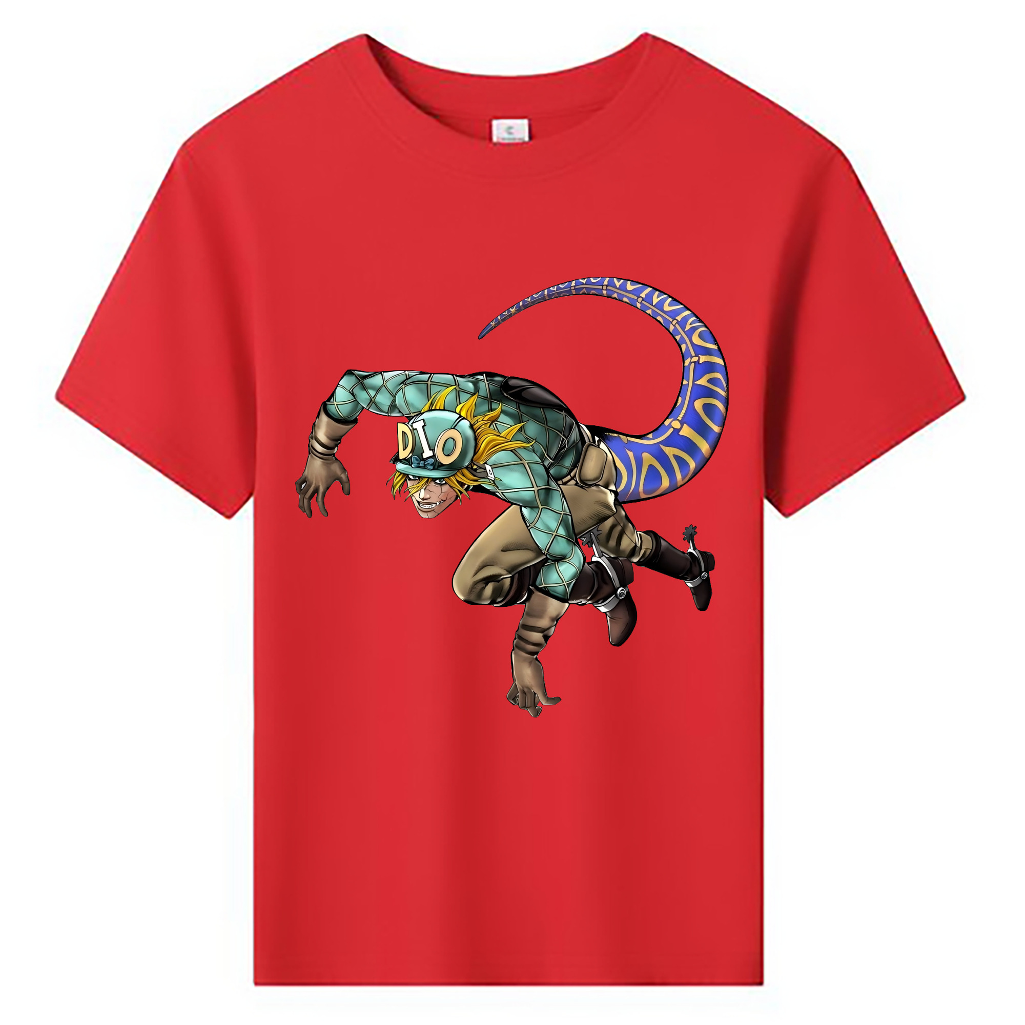 （画像用） ジョジョの奇妙な冒険 ディオ?ブランドー JoJo's Bizarre Adventure Dio Brando 綿100％キッズTシャツ（フロントプリント）