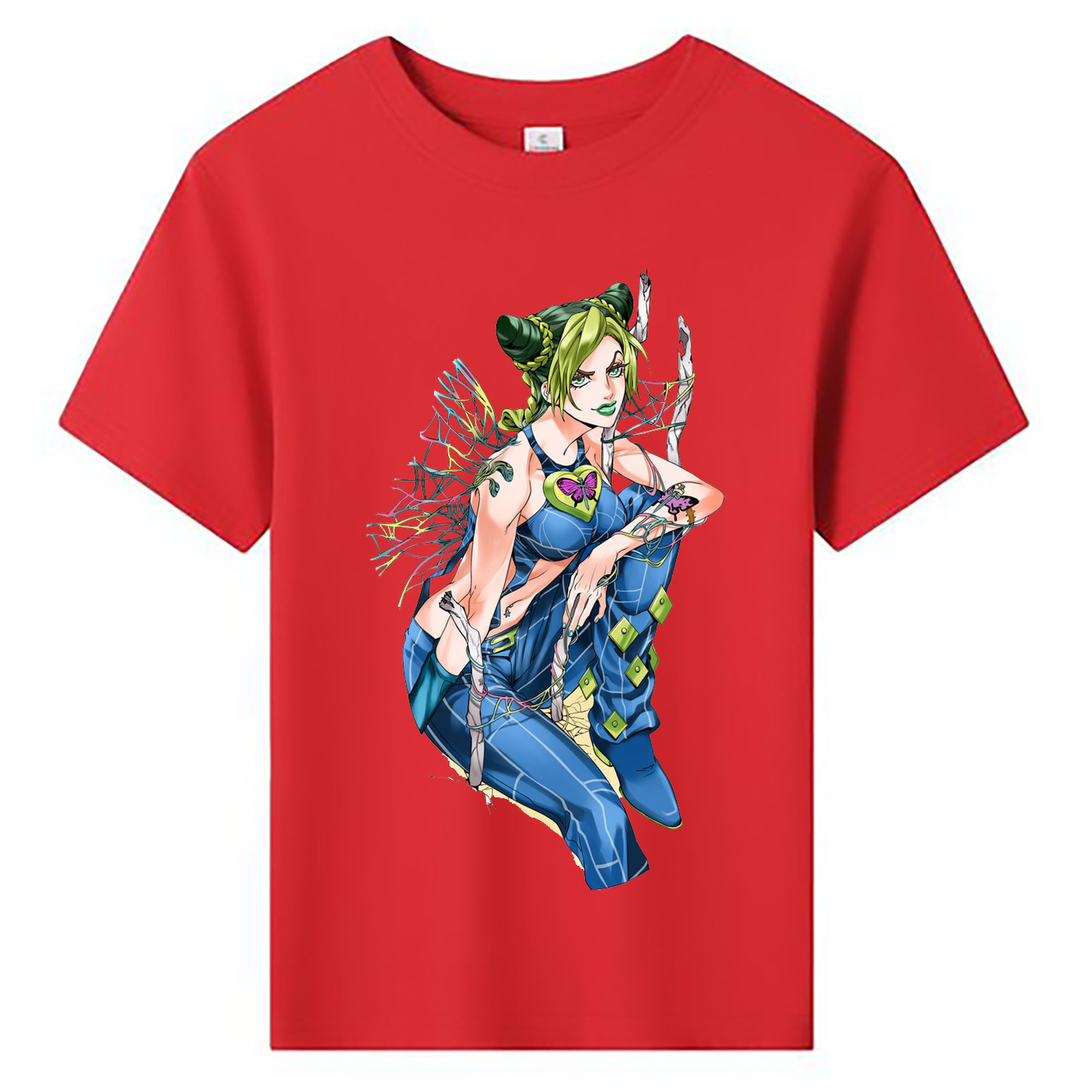（画像用） "ジョジョの奇妙な冒険 くうじょう ジョリーン JoJo's Bizarre Adventure Jolyne Cujoh " 綿100％キッズTシャツ（フロントプリント）