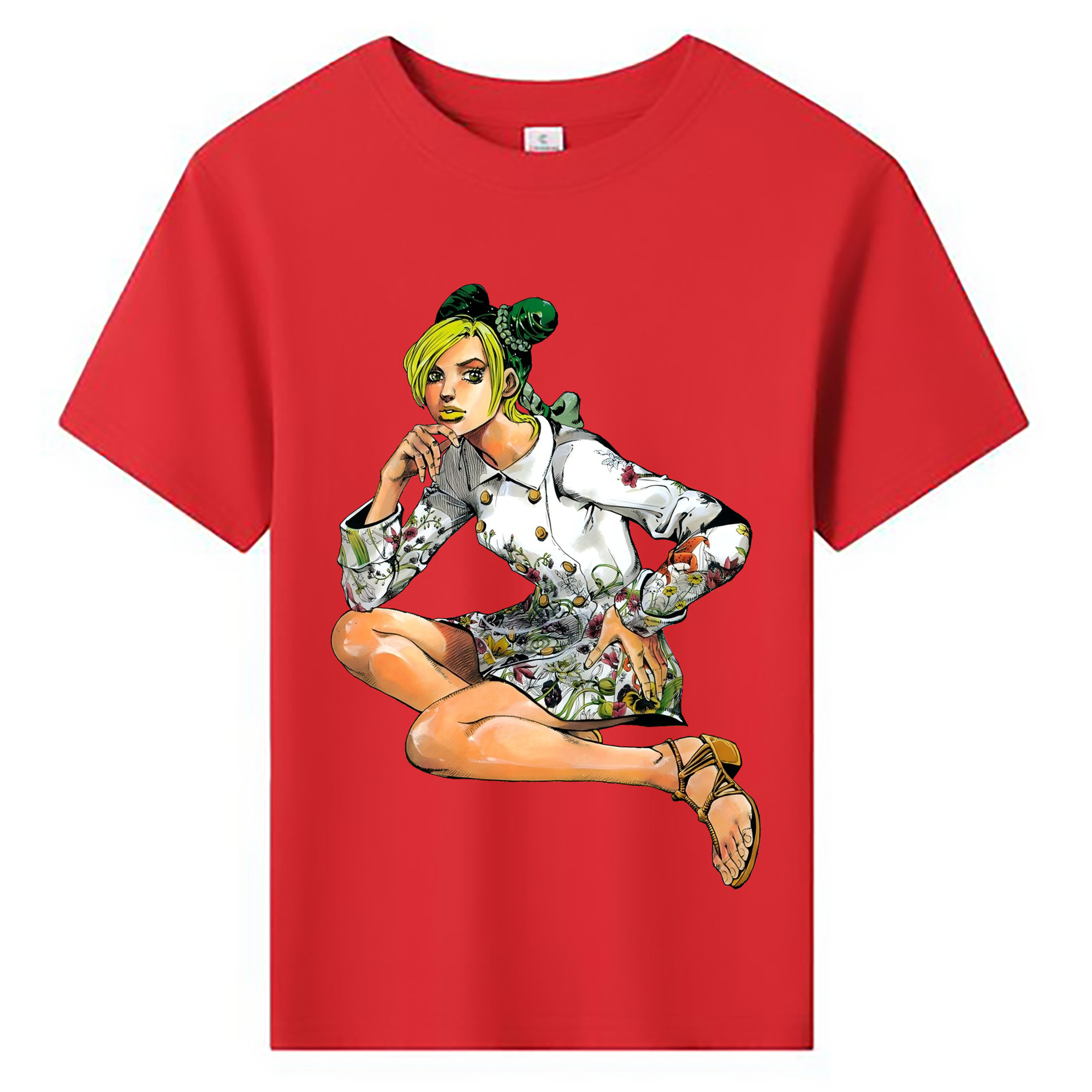 （画像用） "ジョジョの奇妙な冒険 くうじょう ジョリーン JoJo's Bizarre Adventure Jolyne Cujoh " 綿100％キッズTシャツ（フロントプリント）