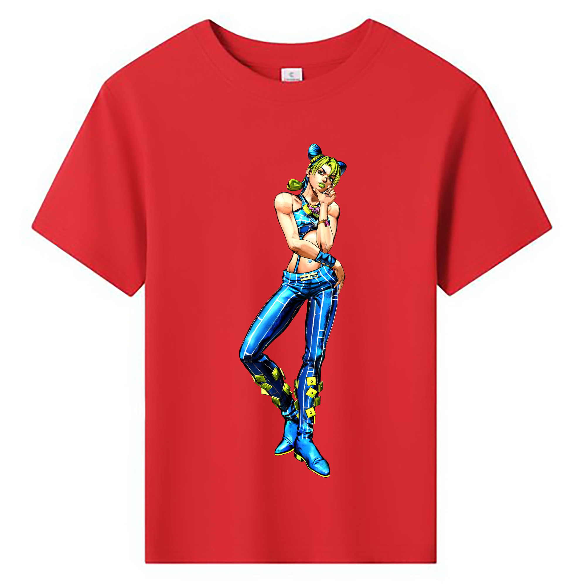 （画像用） "ジョジョの奇妙な冒険 くうじょう ジョリーン JoJo's Bizarre Adventure Jolyne Cujoh " 綿100％キッズTシャツ（フロントプリント）