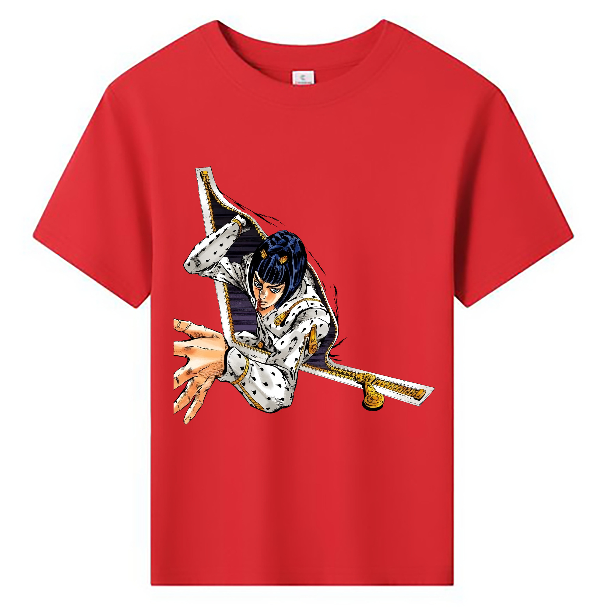 （画像用） ジョジョの奇妙な冒険 ブローノ?ブチャラティ JoJo's Bizarre Adventure Bruno Bucciarati 綿100％キッズTシャツ（フロントプリント）
