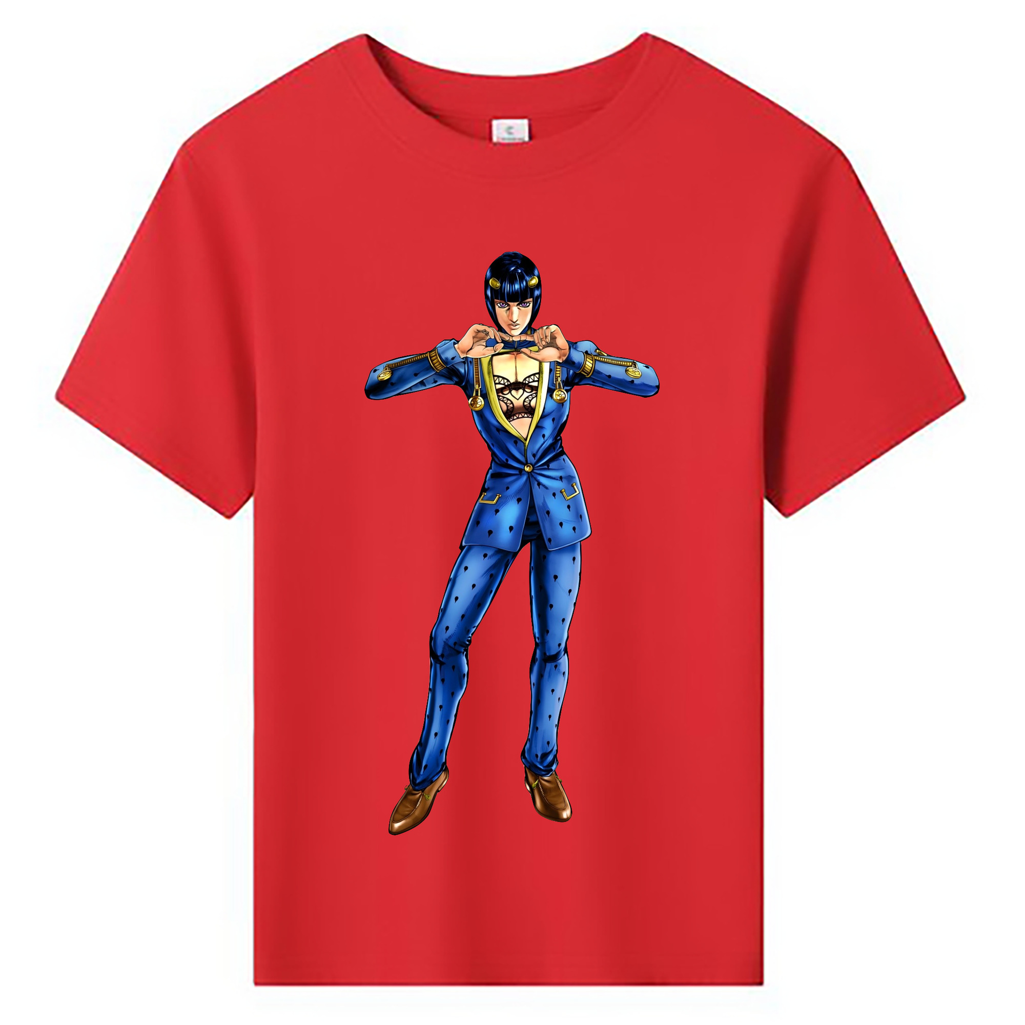 （画像用） ジョジョの奇妙な冒険 ブローノ?ブチャラティ JoJo's Bizarre Adventure Bruno Bucciarati 綿100％キッズTシャツ（フロントプリント）