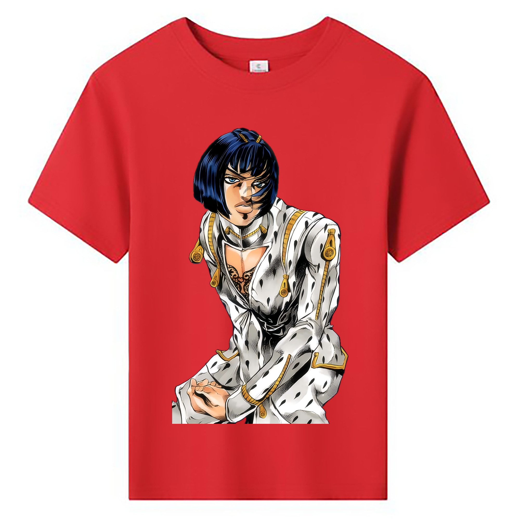 （画像用） ジョジョの奇妙な冒険 ブローノ?ブチャラティ JoJo's Bizarre Adventure Bruno Bucciarati 綿100％キッズTシャツ（フロントプリント）