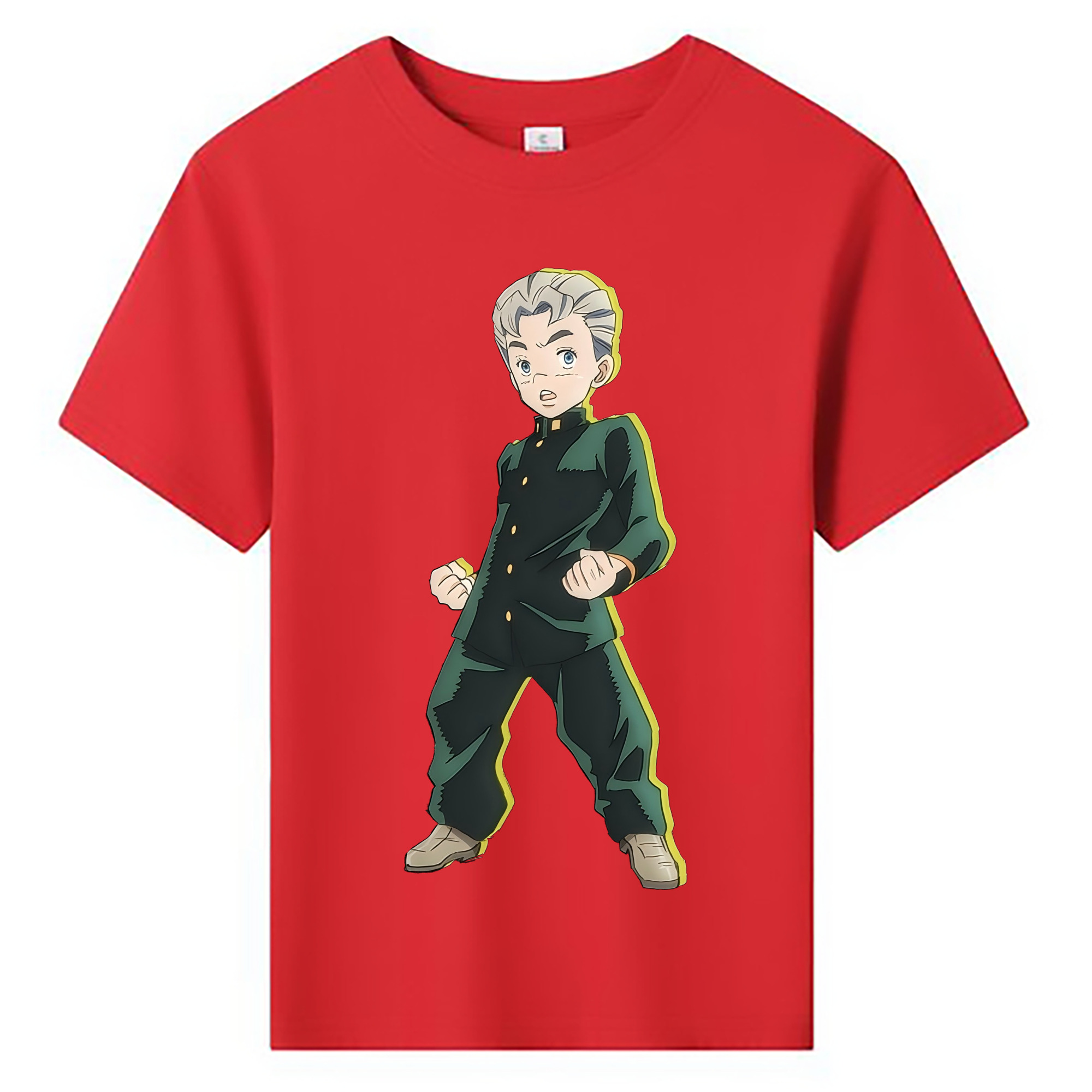 （画像用） ジョジョの奇妙な冒険 広瀨康一 JoJo's Bizarre Adventure Hirose Koichi 綿100％キッズTシャツ（フロントプリント）