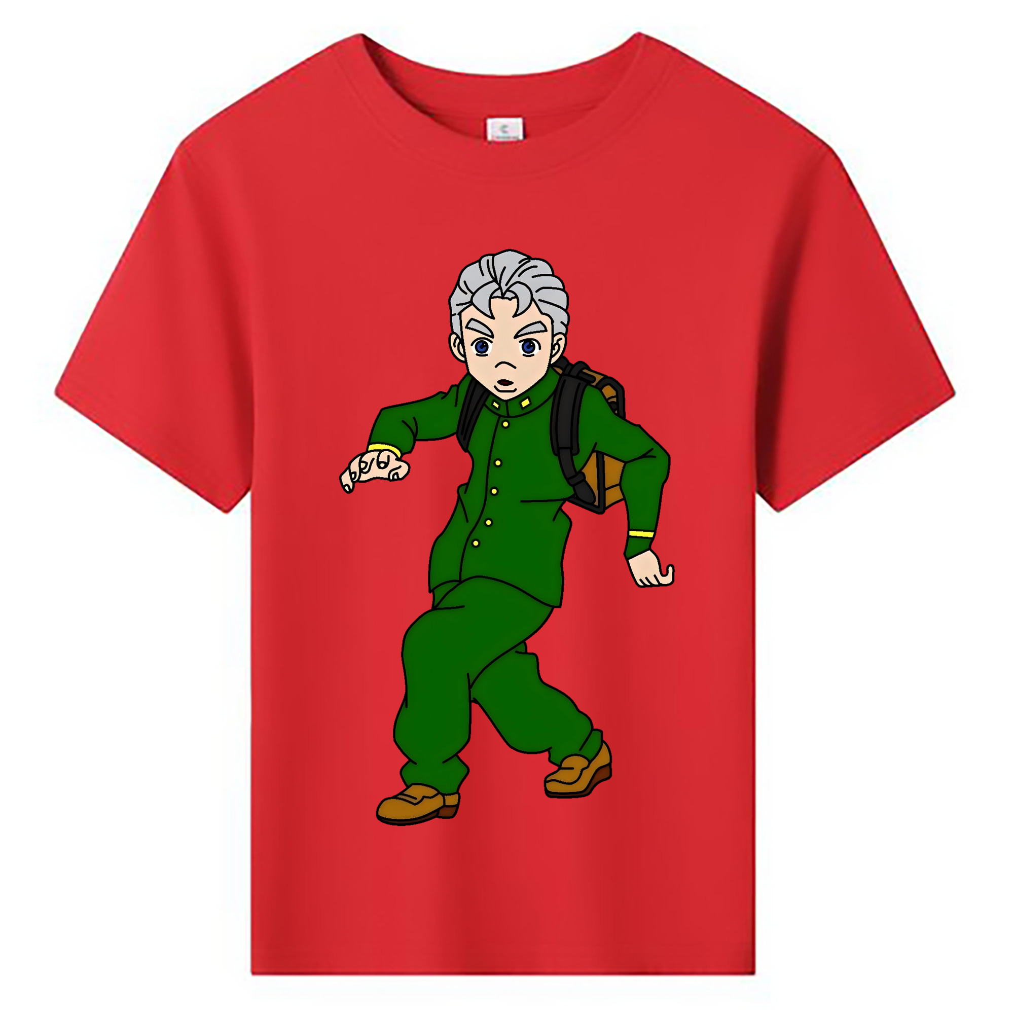 （画像用） ジョジョの奇妙な冒険 広瀨康一 JoJo's Bizarre Adventure Hirose Koichi 綿100％キッズTシャツ（フロントプリント）