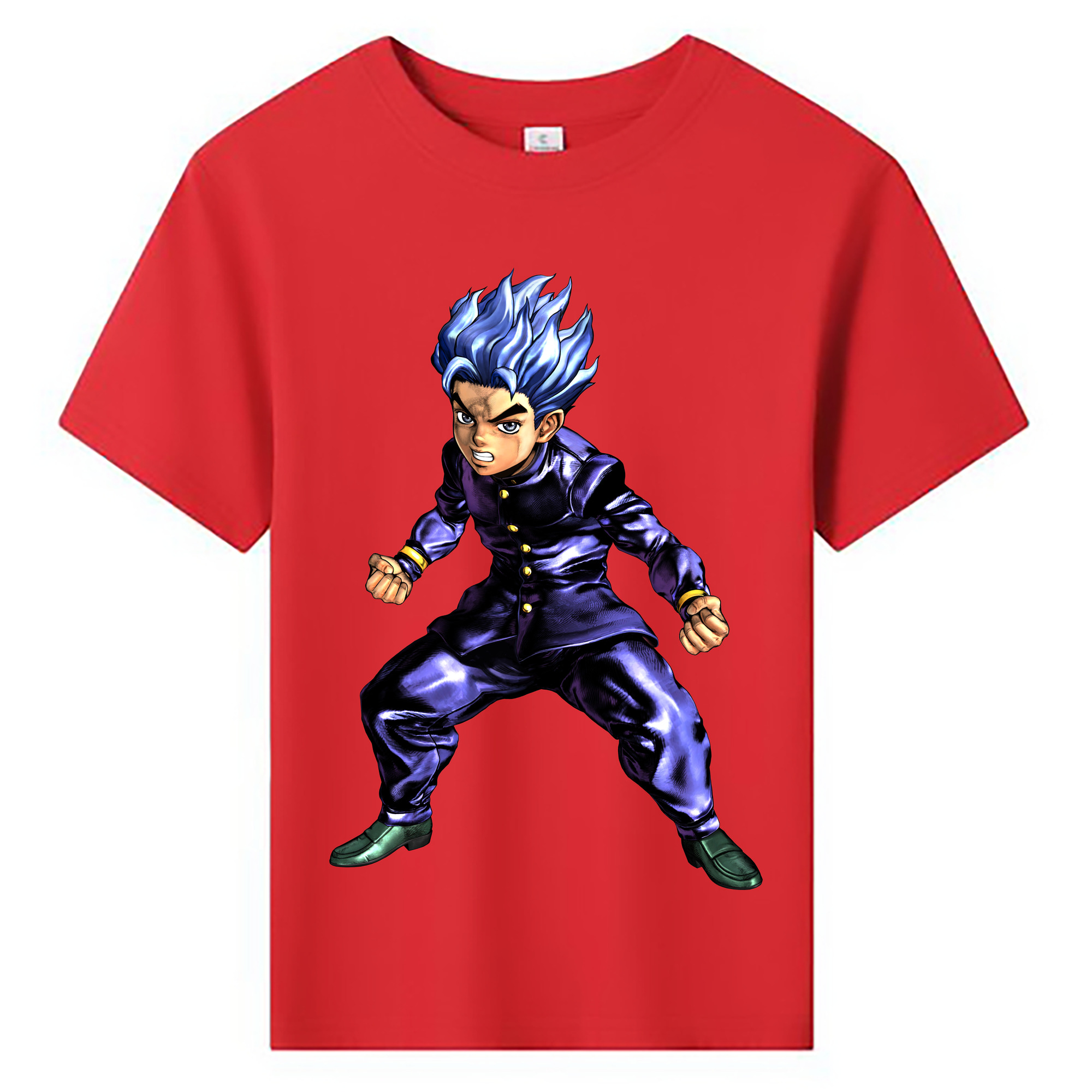（画像用） ジョジョの奇妙な冒険 広瀨康一 JoJo's Bizarre Adventure Hirose Koichi 綿100％キッズTシャツ（フロントプリント）
