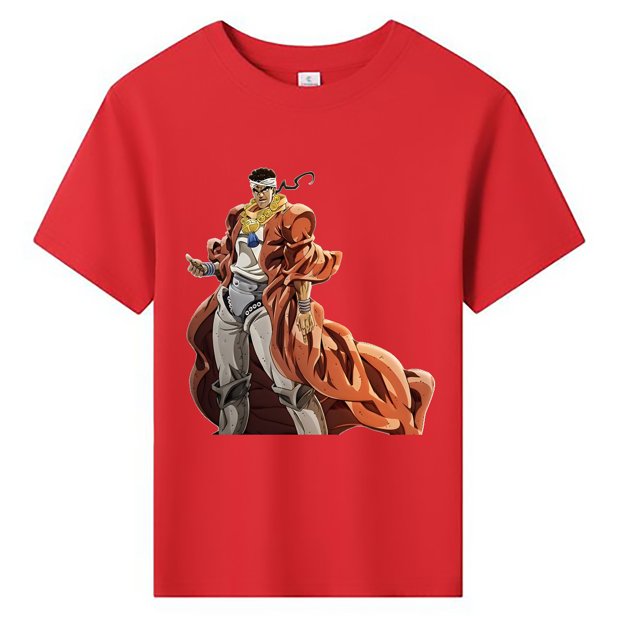 （画像用） ジョジョの奇妙な冒険 ムハンマド?アブドゥル JoJo's Bizarre Adventure Muhammad Avdol 綿100％キッズTシャツ（フロントプリント）