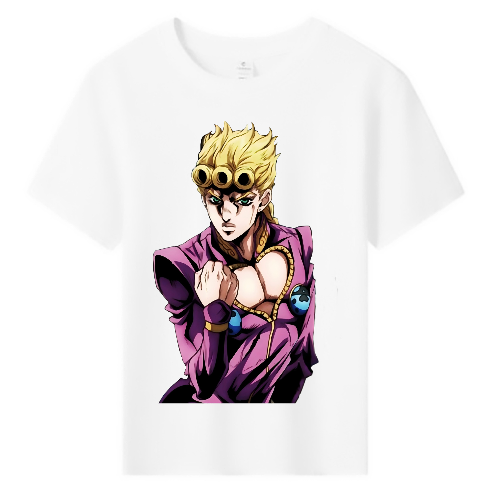 （画像用） ジョジョの奇妙な冒険 ジョルノ?ジョバァーナ JoJo's Bizarre Adventure Giorno Giovanna 綿100％キッズTシャツ（フロントプリント）