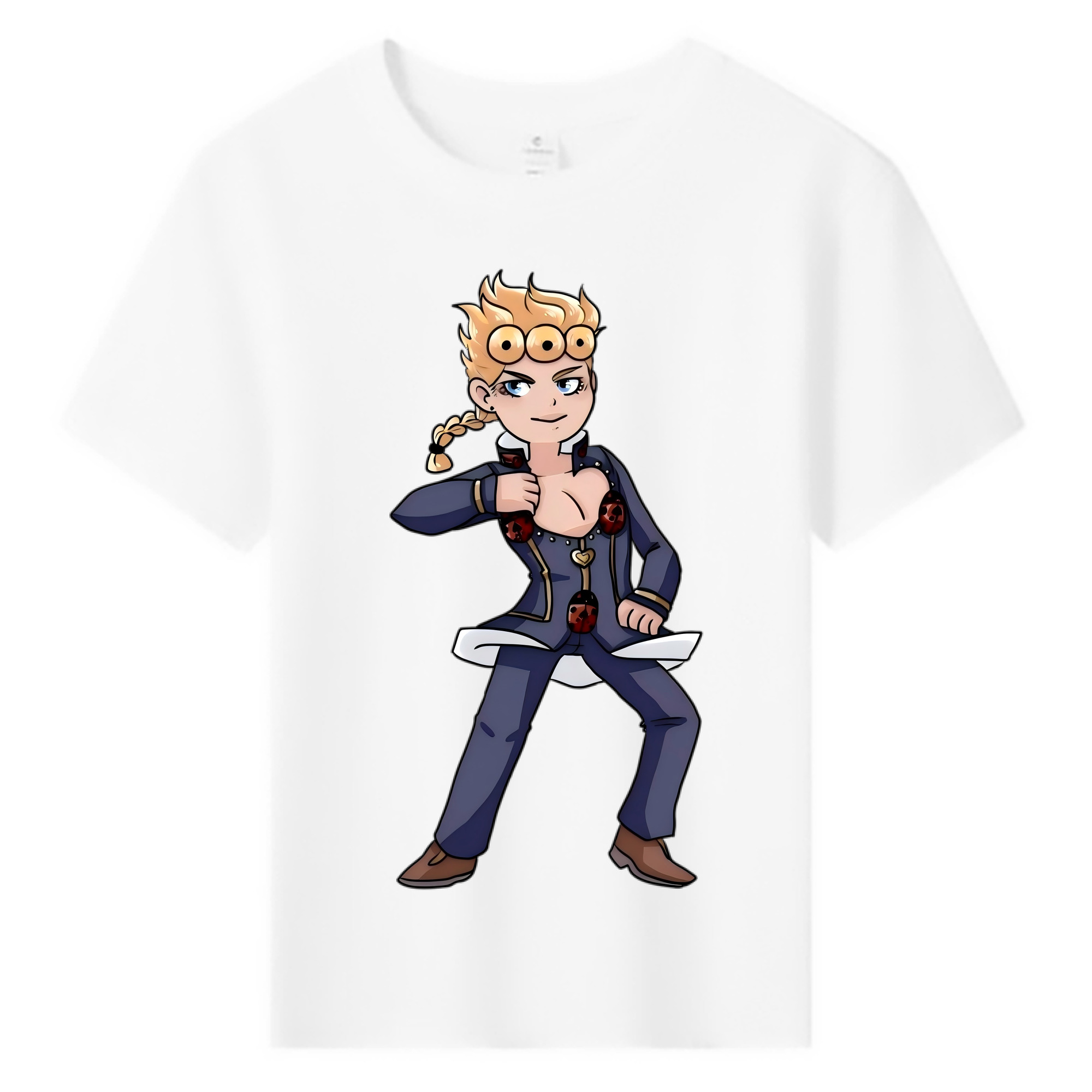（画像用） ジョジョの奇妙な冒険 ジョルノ?ジョバァーナ JoJo's Bizarre Adventure Giorno Giovanna 綿100％キッズTシャツ（フロントプリント）