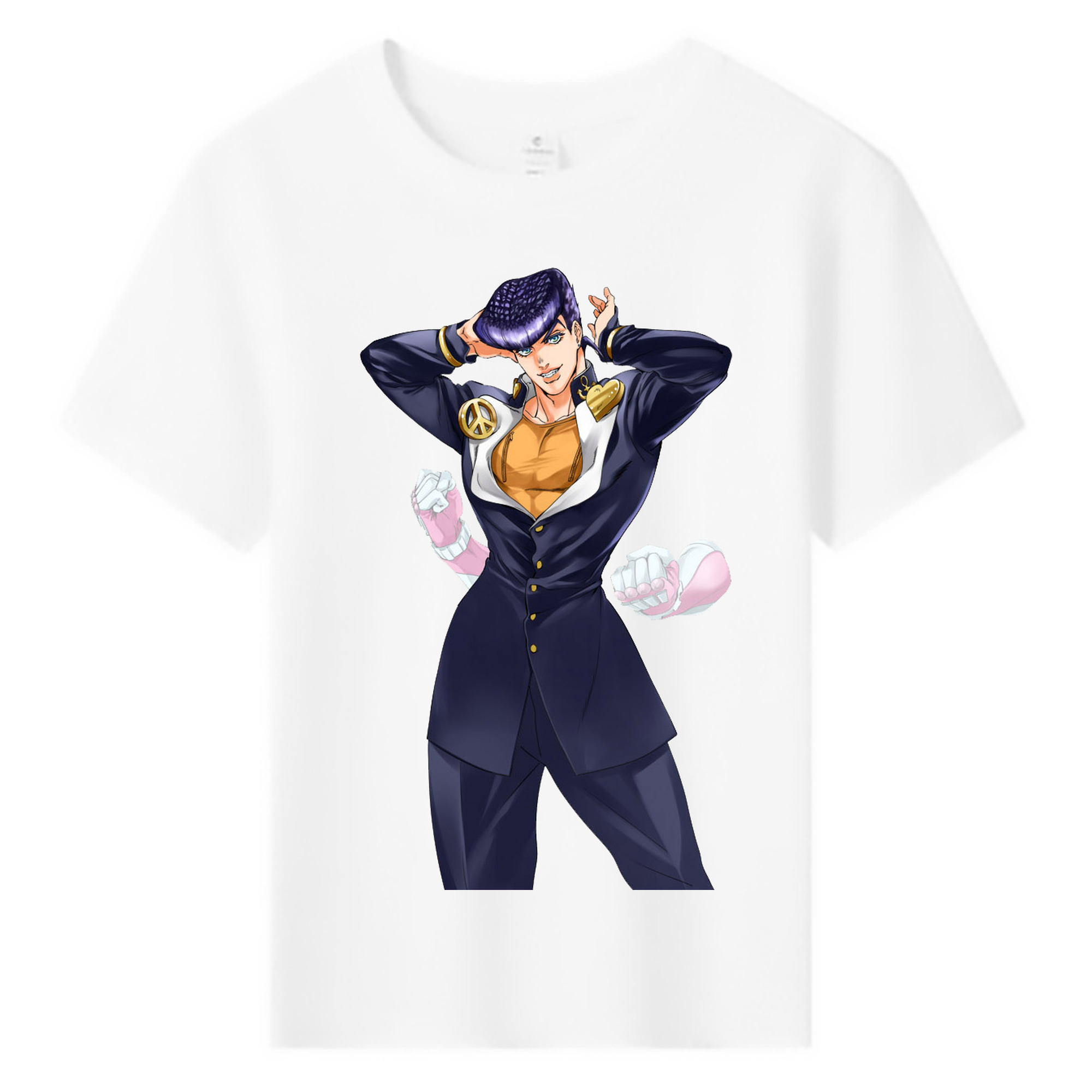 （画像用） ジョジョの奇妙な冒険 ひがしかた じょうすけ JoJo's Bizarre Adventure Higashikata Josuke 綿100％キッズTシャツ（フロントプリント）