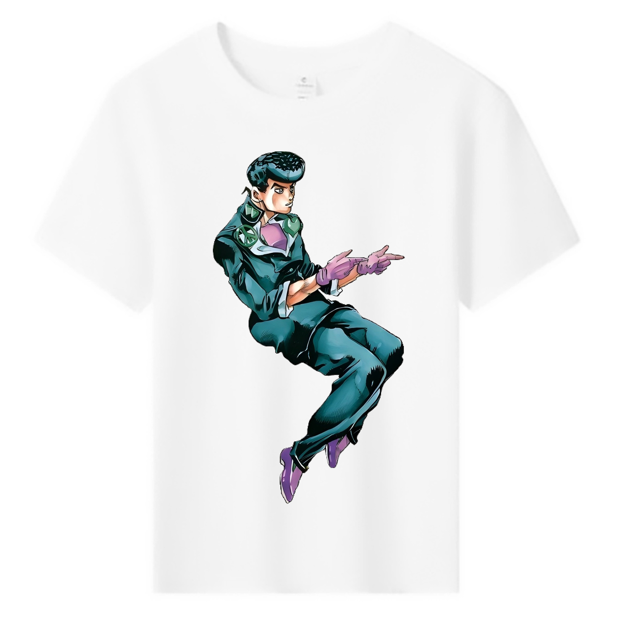 （画像用） ジョジョの奇妙な冒険 ひがしかた じょうすけ JoJo's Bizarre Adventure Higashikata Josuke 綿100％キッズTシャツ（フロントプリント）