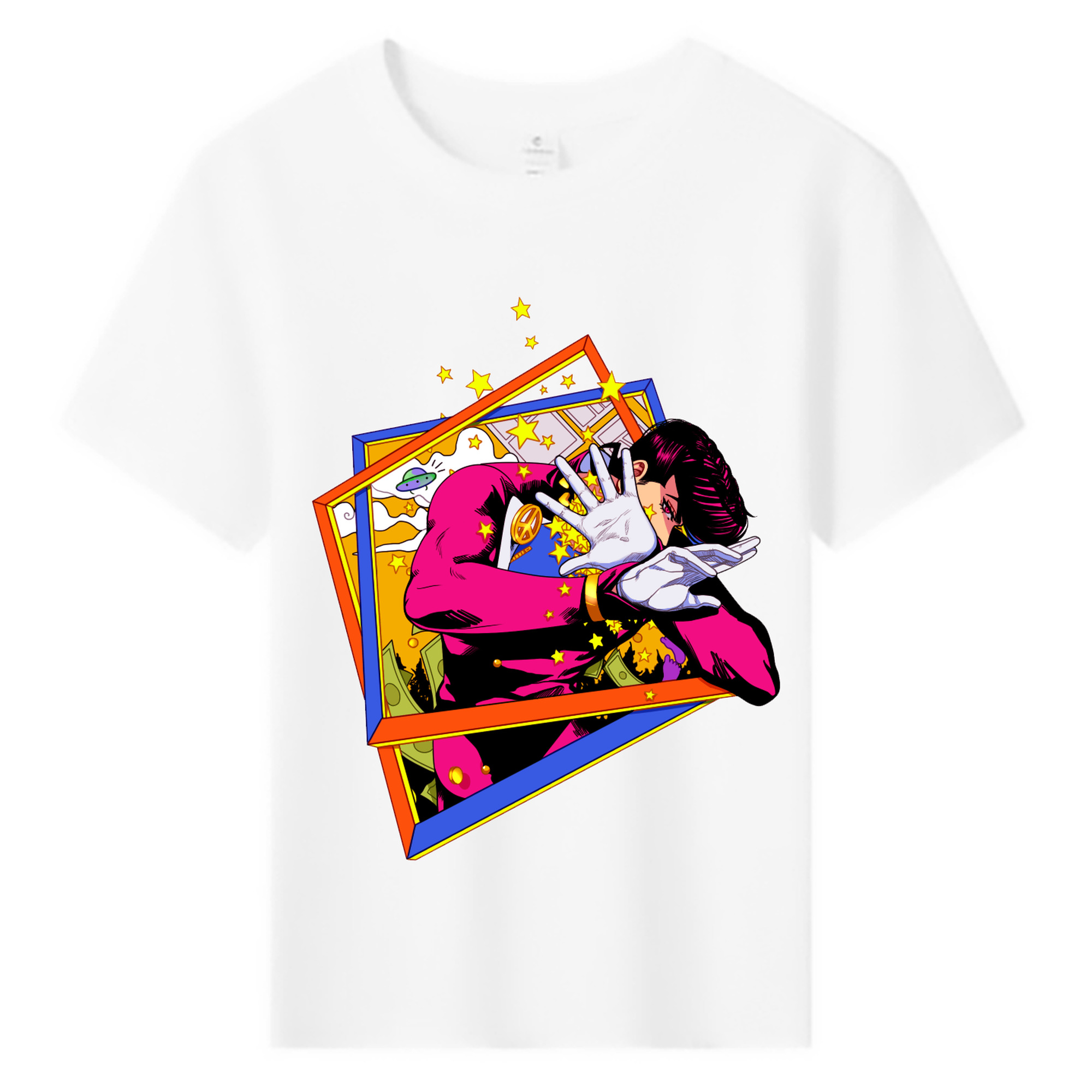 （画像用） ジョジョの奇妙な冒険 ひがしかた じょうすけ JoJo's Bizarre Adventure Higashikata Josuke 綿100％キッズTシャツ（フロントプリント）