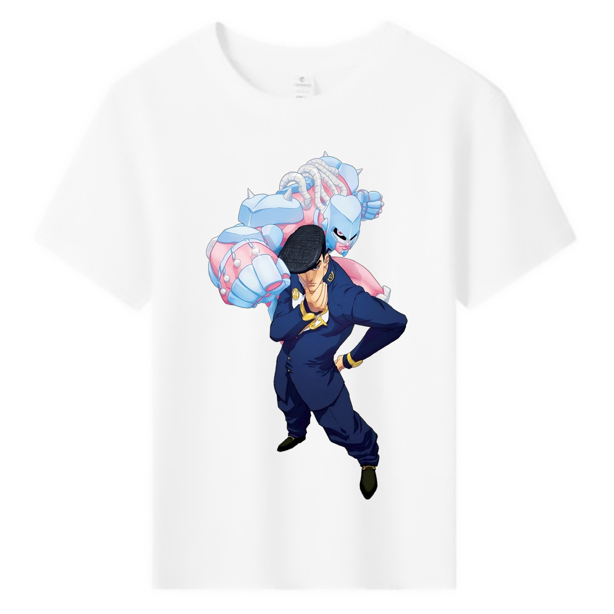 （画像用） ジョジョの奇妙な冒険 ひがしかた じょうすけ JoJo's Bizarre Adventure Higashikata Josuke 綿100％キッズTシャツ（フロントプリント）