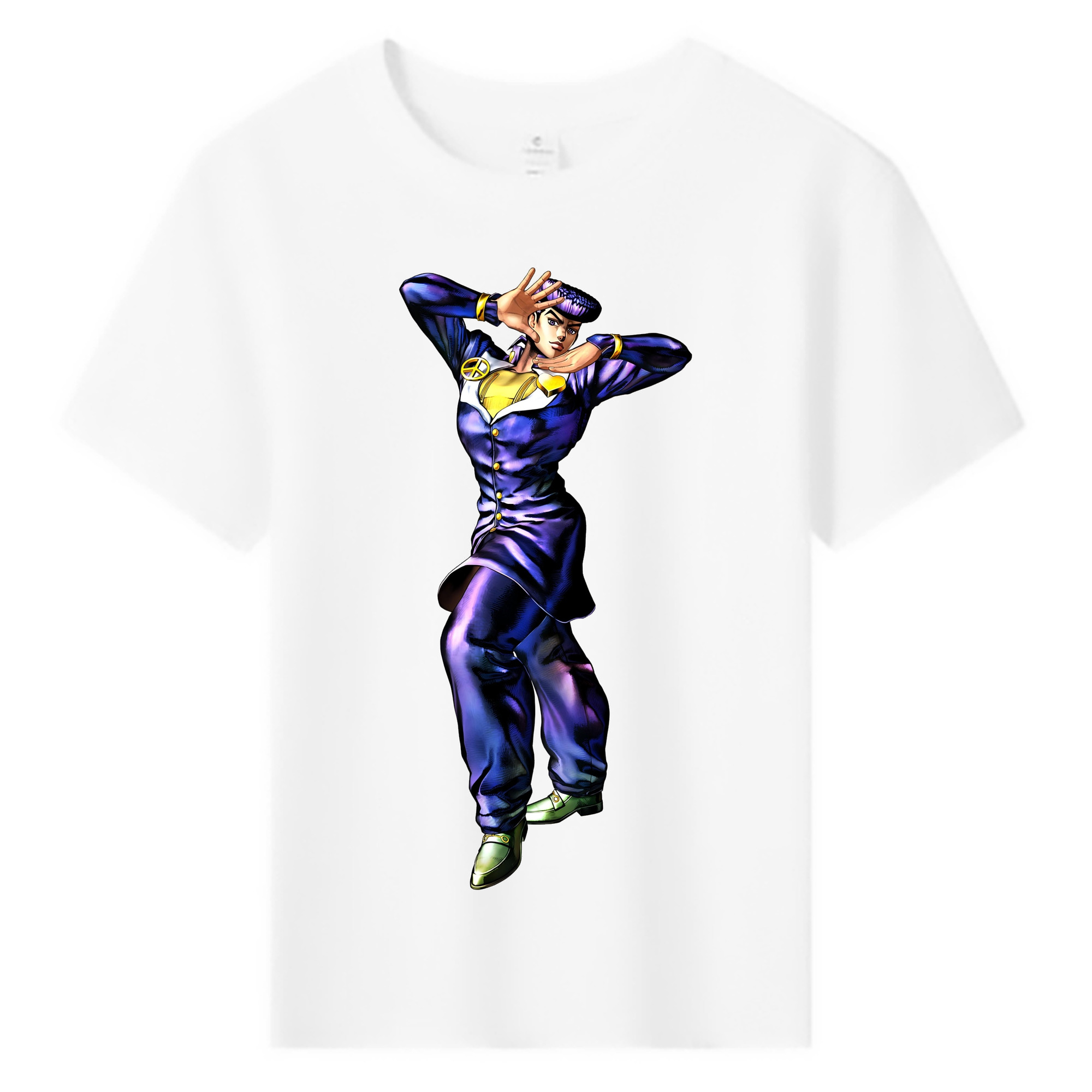 （画像用） ジョジョの奇妙な冒険 ひがしかた じょうすけ JoJo's Bizarre Adventure Higashikata Josuke 綿100％キッズTシャツ（フロントプリント）