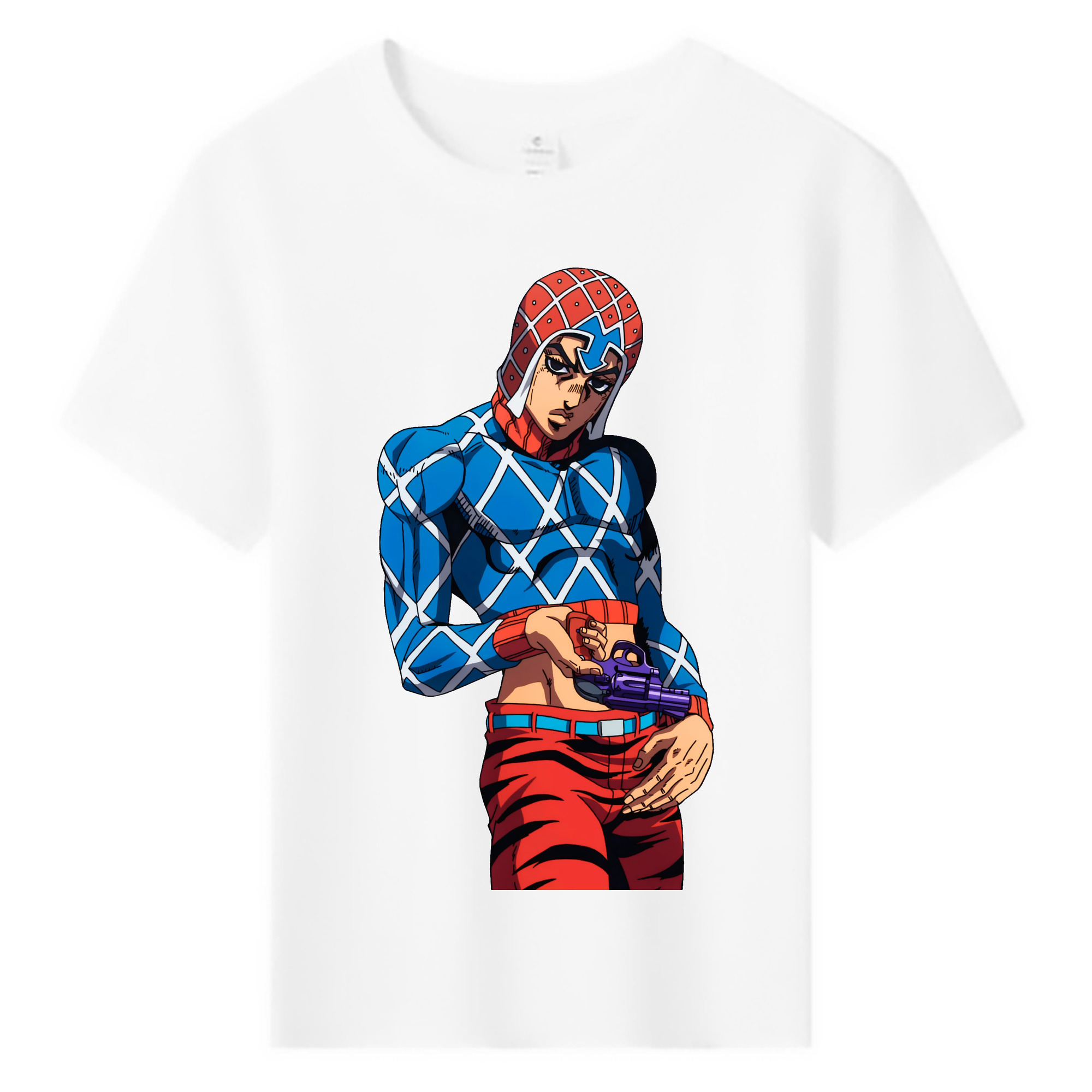 （画像用） ジョジョの奇妙な冒険 グイード?ミスタ JoJo's Bizarre Adventure Guido Mista 綿100％キッズTシャツ（フロントプリント）