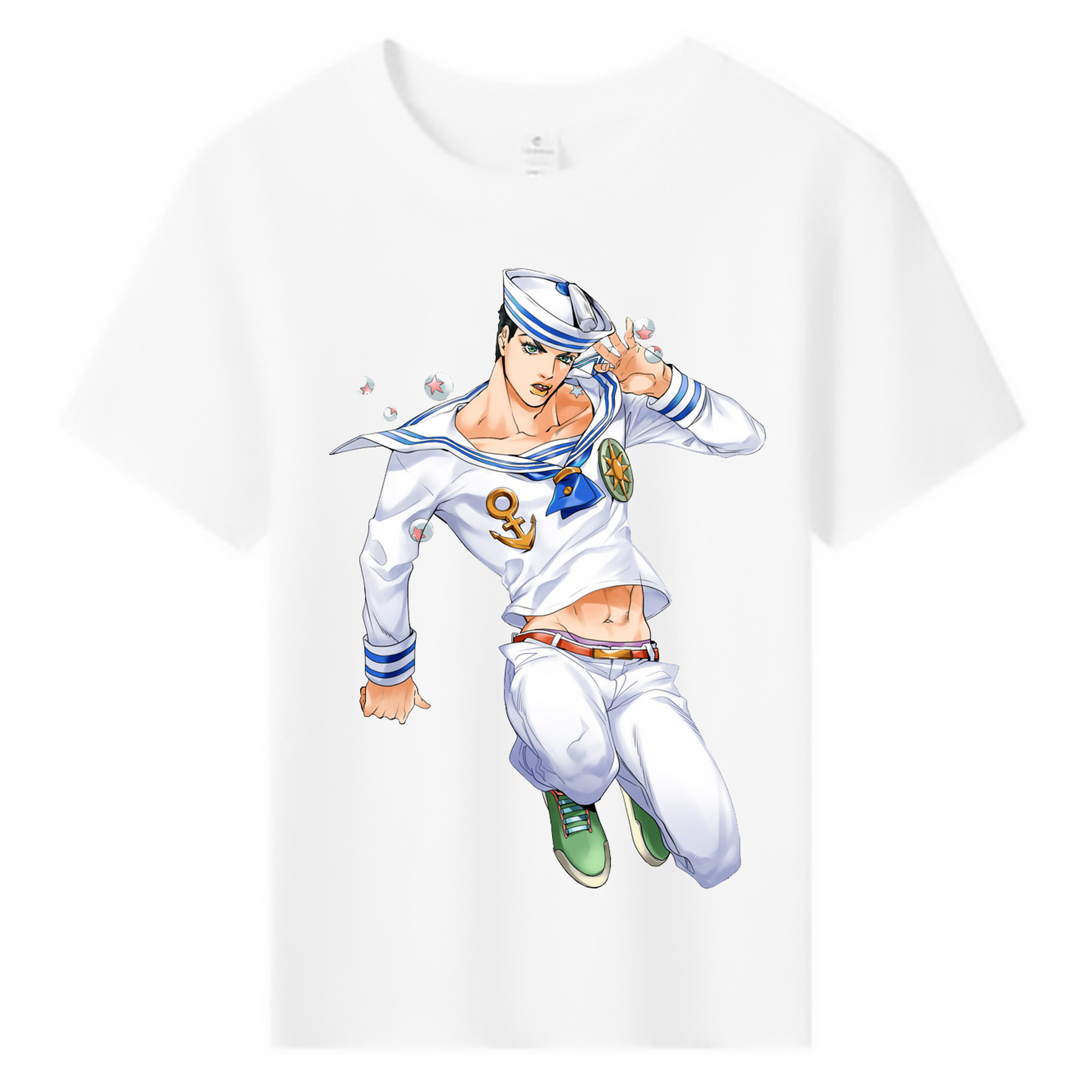 （画像用） ジョジョの奇妙な冒険 東方定助 JoJo's Bizarre Adventure Higashikata Josuke 綿100％キッズTシャツ（フロントプリント）