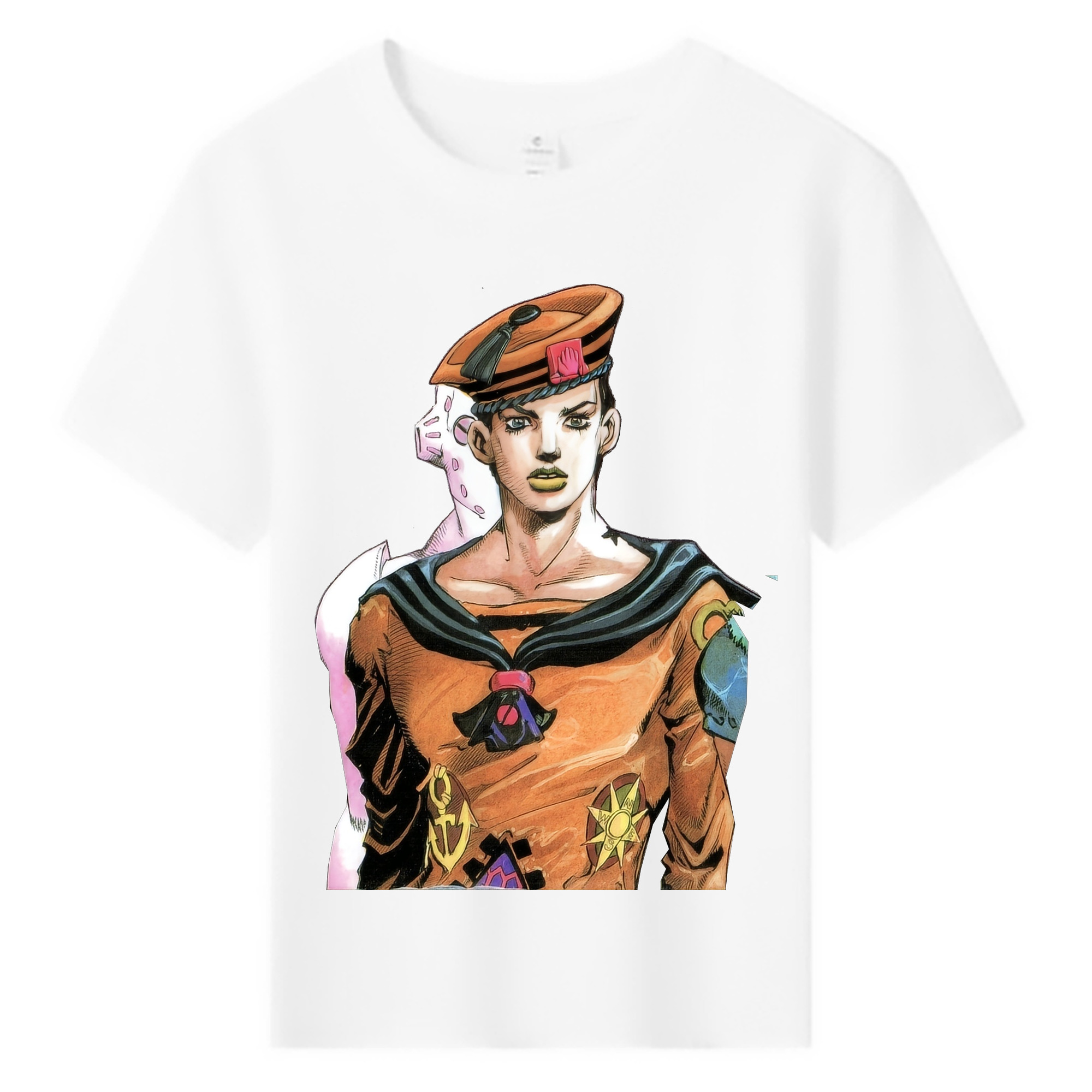 （画像用） ジョジョの奇妙な冒険 東方定助 JoJo's Bizarre Adventure Higashikata Josuke 綿100％キッズTシャツ（フロントプリント）