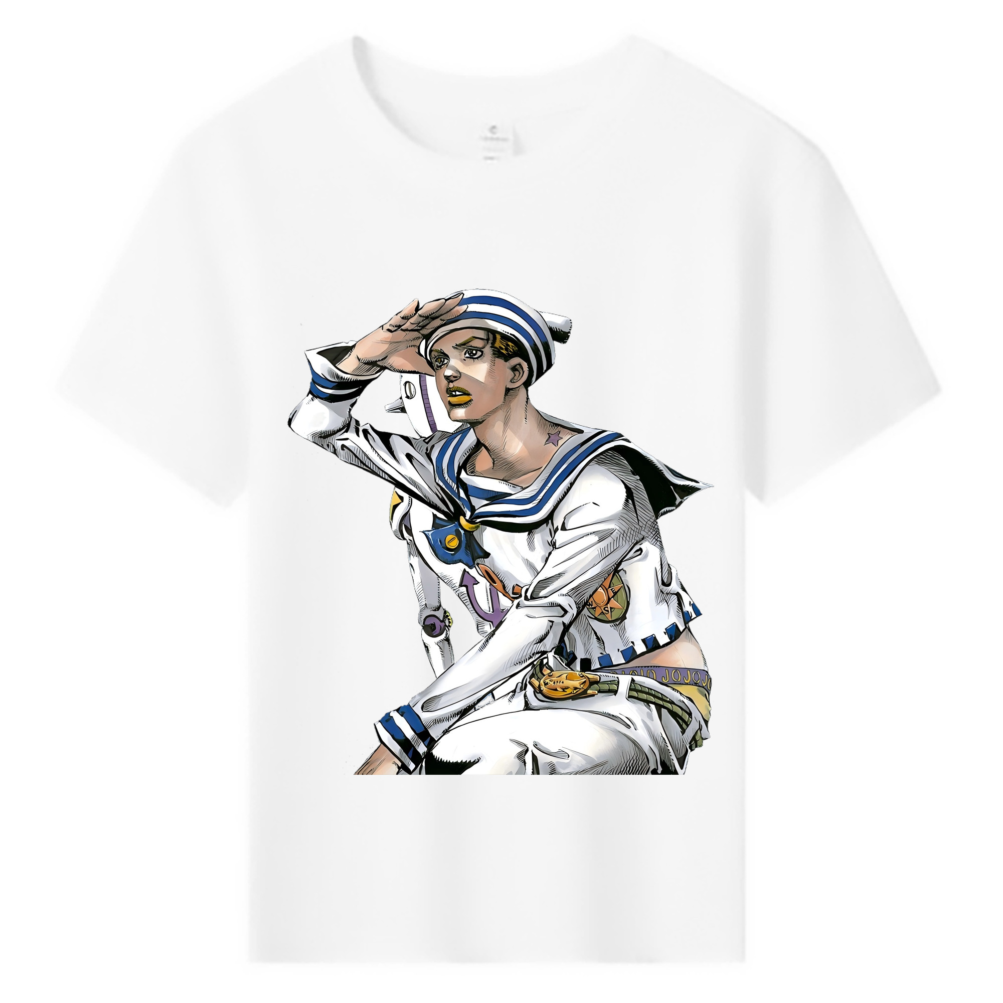 （画像用） ジョジョの奇妙な冒険 東方定助 JoJo's Bizarre Adventure Higashikata Josuke 綿100％キッズTシャツ（フロントプリント）