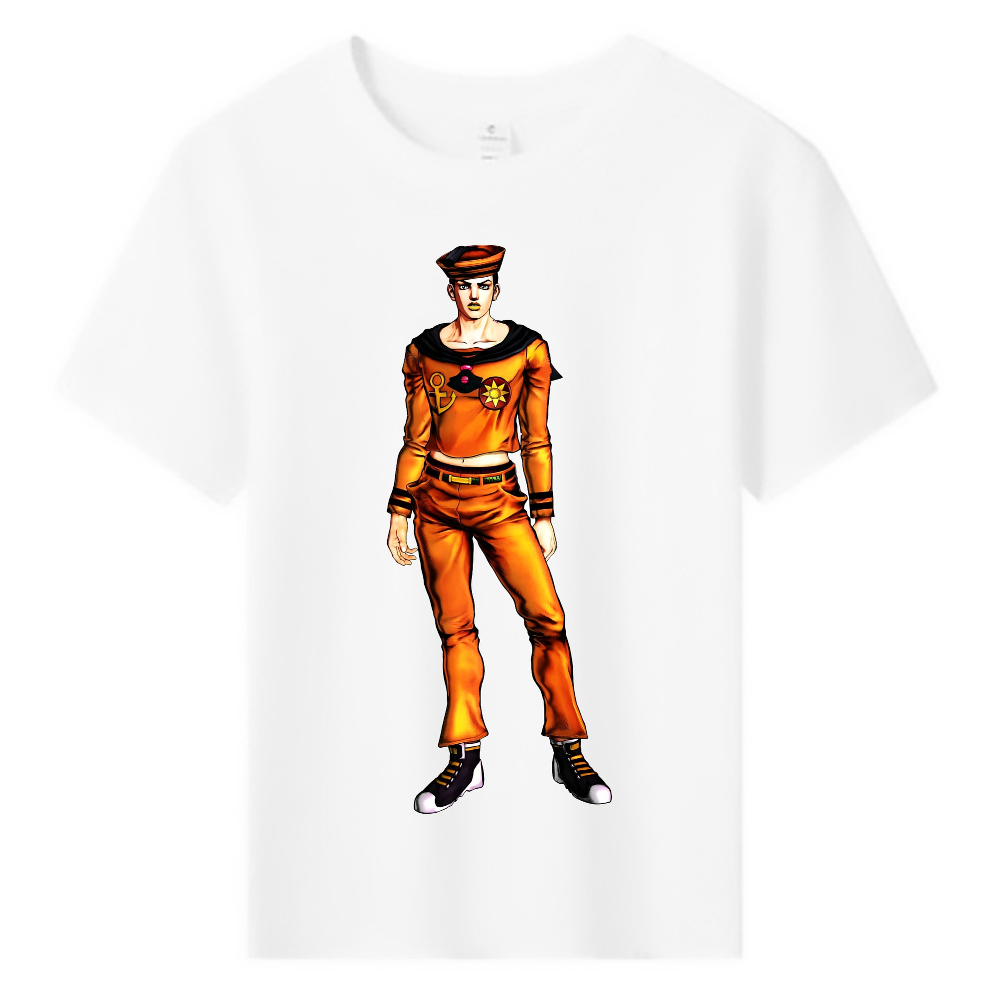 （画像用） ジョジョの奇妙な冒険 東方定助 JoJo's Bizarre Adventure Higashikata Josuke 綿100％キッズTシャツ（フロントプリント）