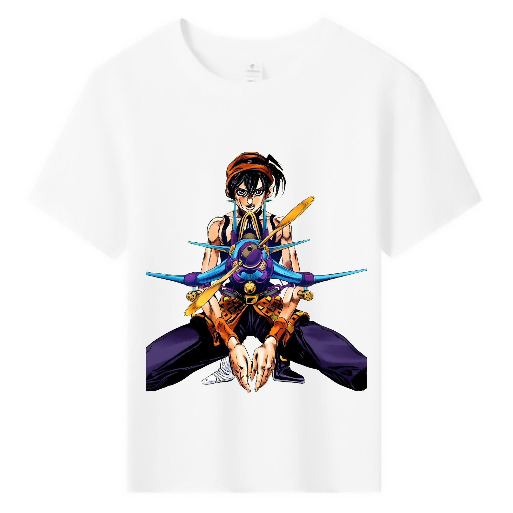 （画像用） ジョジョの奇妙な冒険 ナランチャ?ギルガ JoJo's Bizarre Adventure Narancia Ghirga 綿100％キッズTシャツ（フロントプリント）